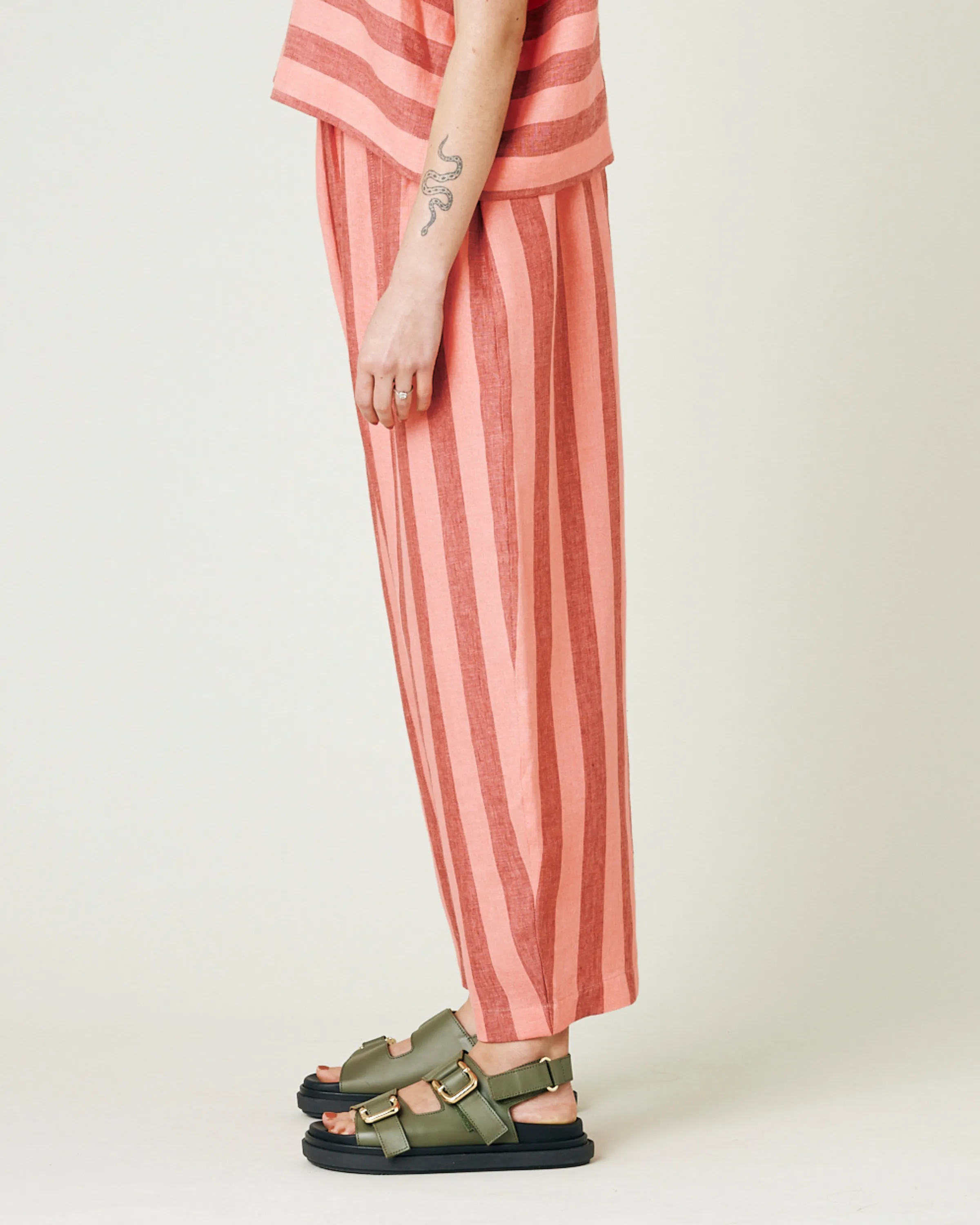Mabel Blush Stripe Linen Trousers sold by Beyond Nine product image thumbnail 2