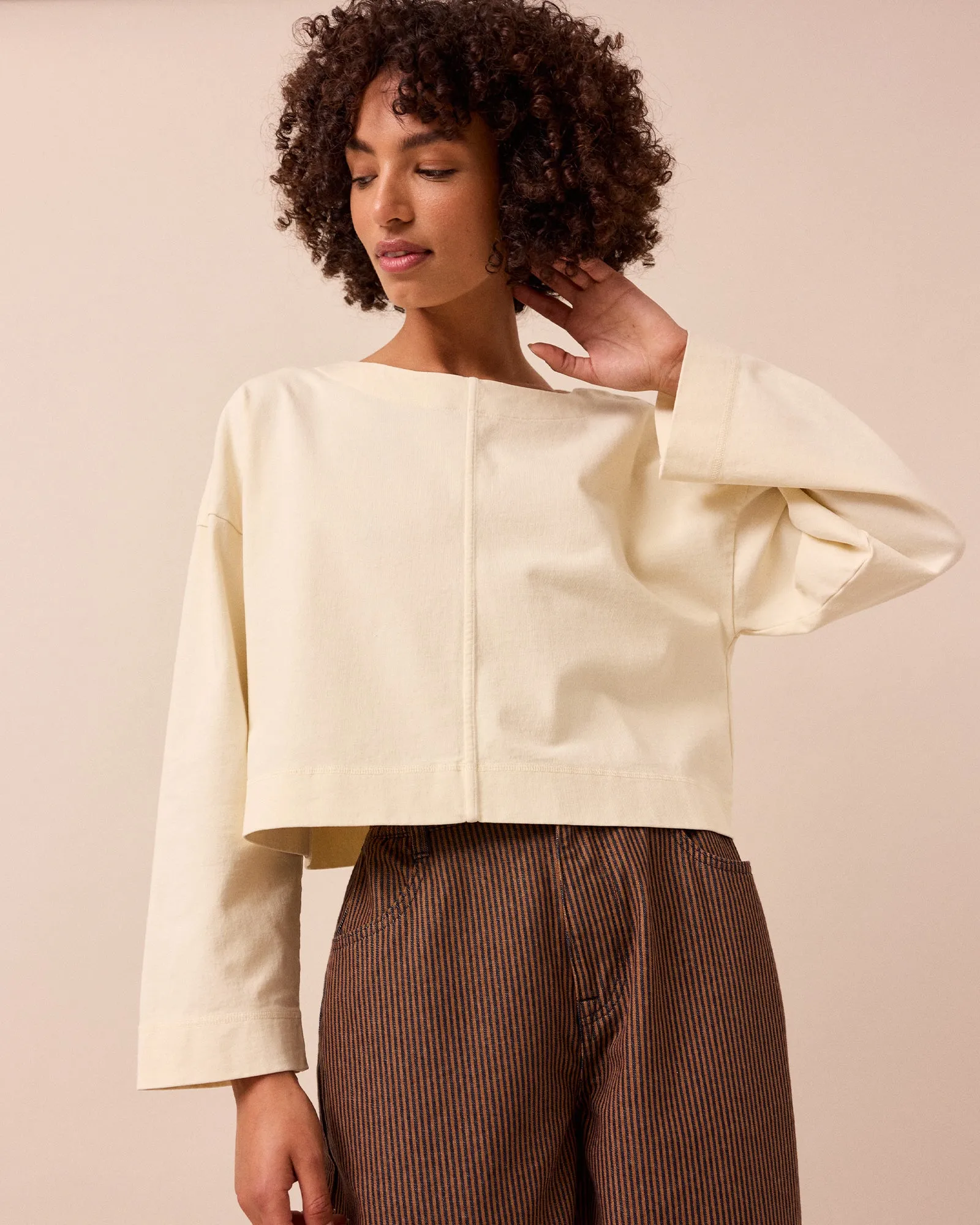 Peggy Bone Jersey Top sold by Beyond Nine