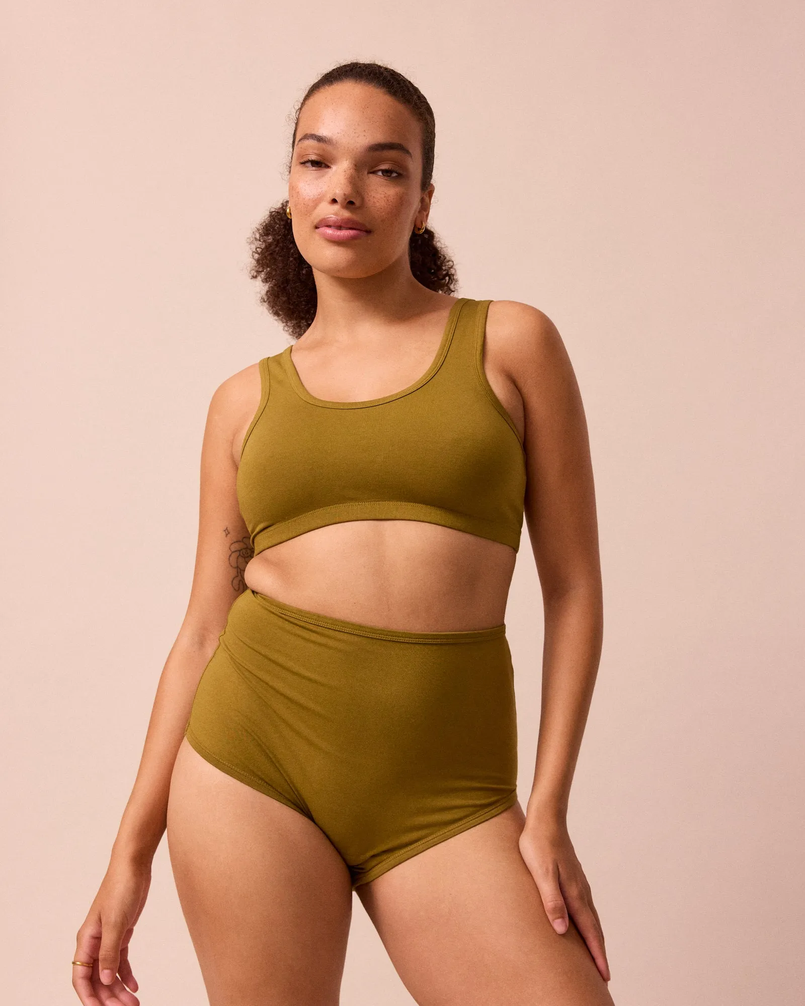 Full Coverage Knicker Golden Olive sold by Beyond Nine product image thumbnail 3