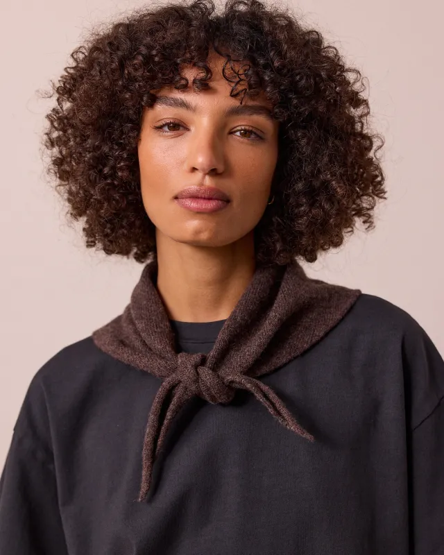 Knitted Neckerchief Cocoa sold by Beyond Nine