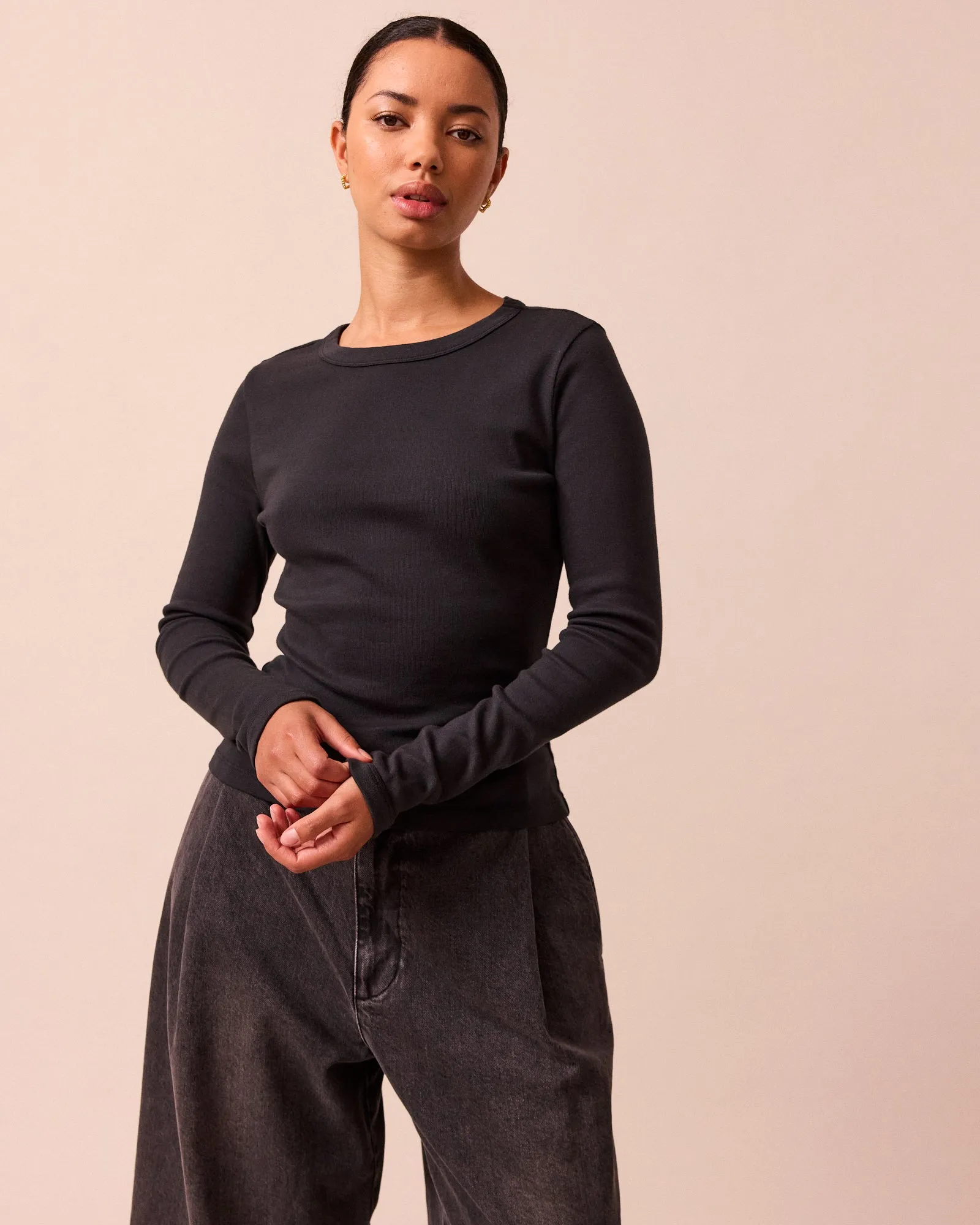 Lila Washed Black Jersey Top sold by Beyond Nine