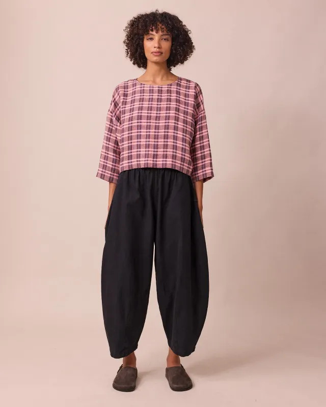Daisy Black Textured Cotton Trousers sold by Beyond Nine
