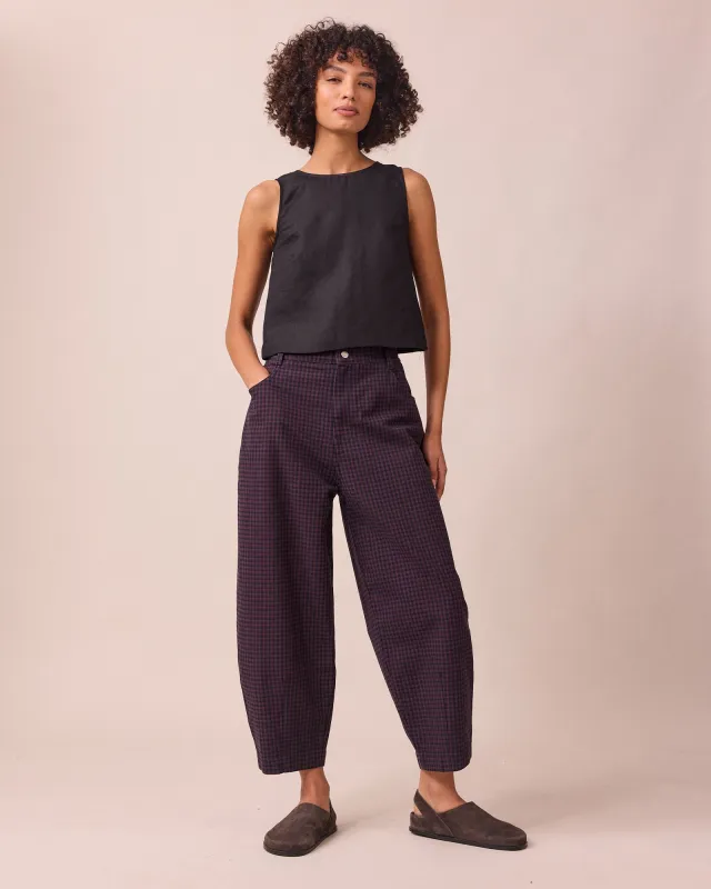 Remi Mulberry Gingham Denim Jeans made by Beyond Nine