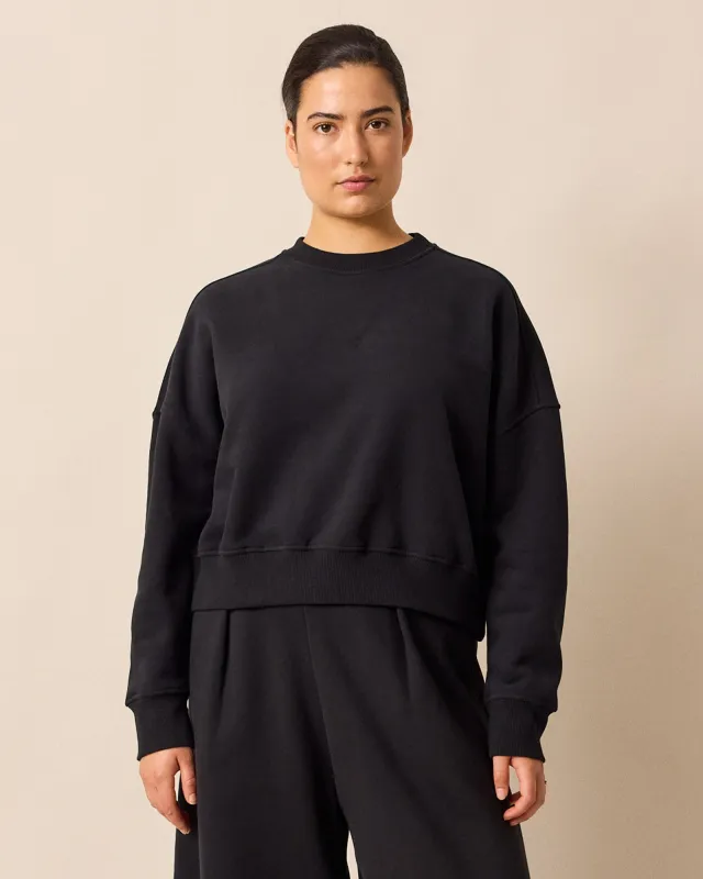 Eden Black Fleeceback Jersey Jumper sold by Beyond Nine