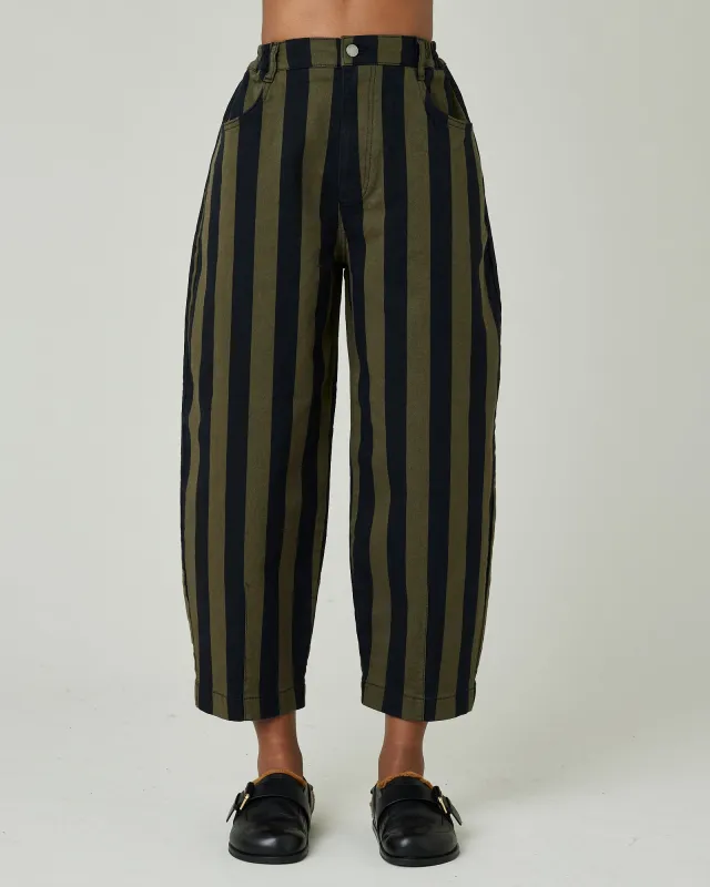 Remi Olive & Black Stripe Denim Jeans sold by Beyond Nine