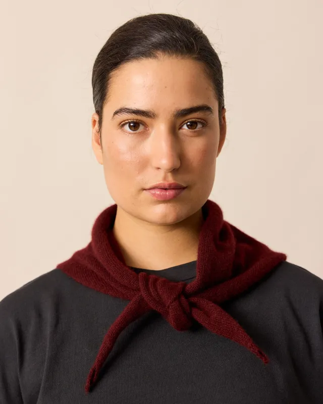 Knitted Neckerchief Dark Burgundy sold by Beyond Nine