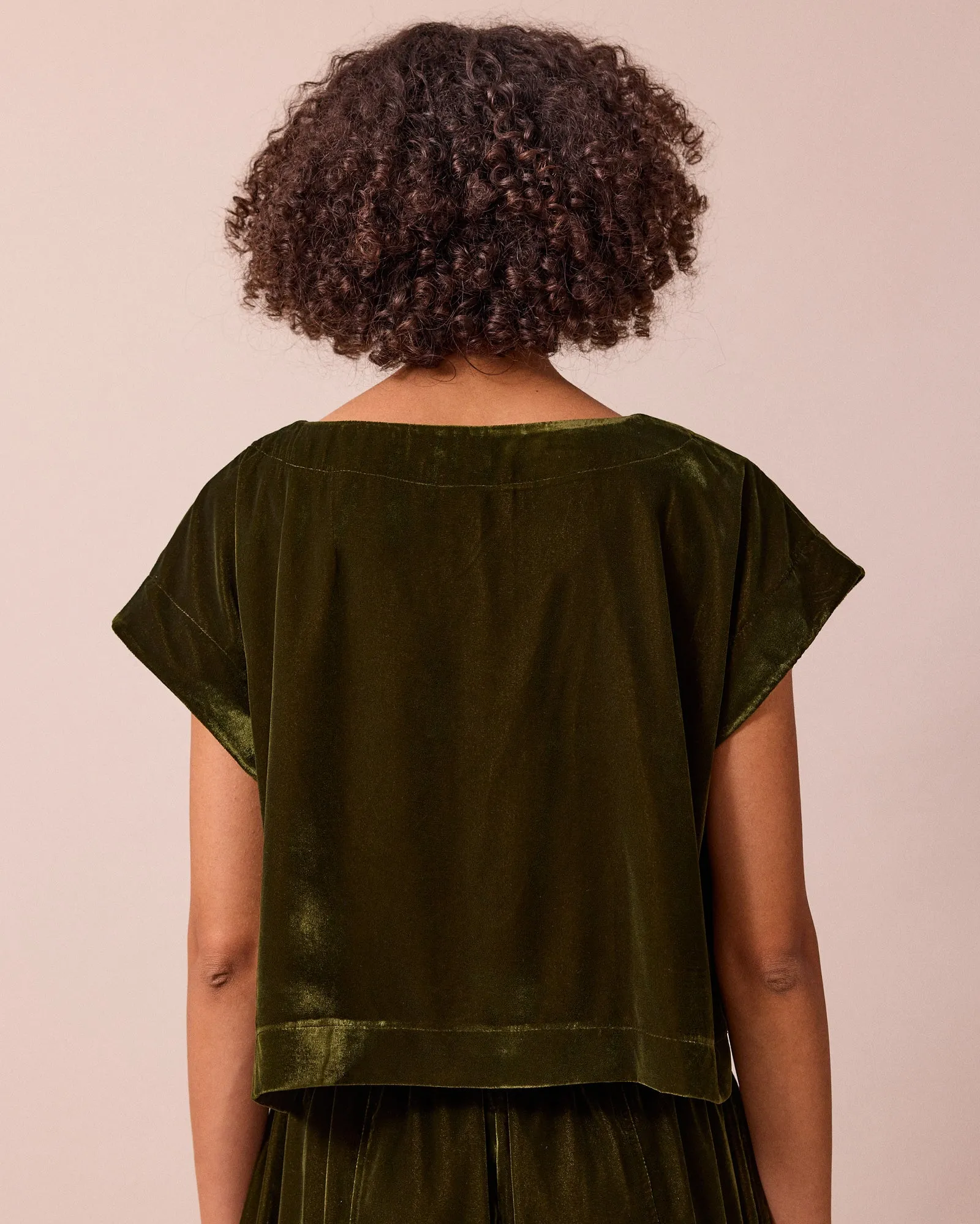 Polly Moss Green Velvet Top sold by Beyond Nine product image thumbnail 5
