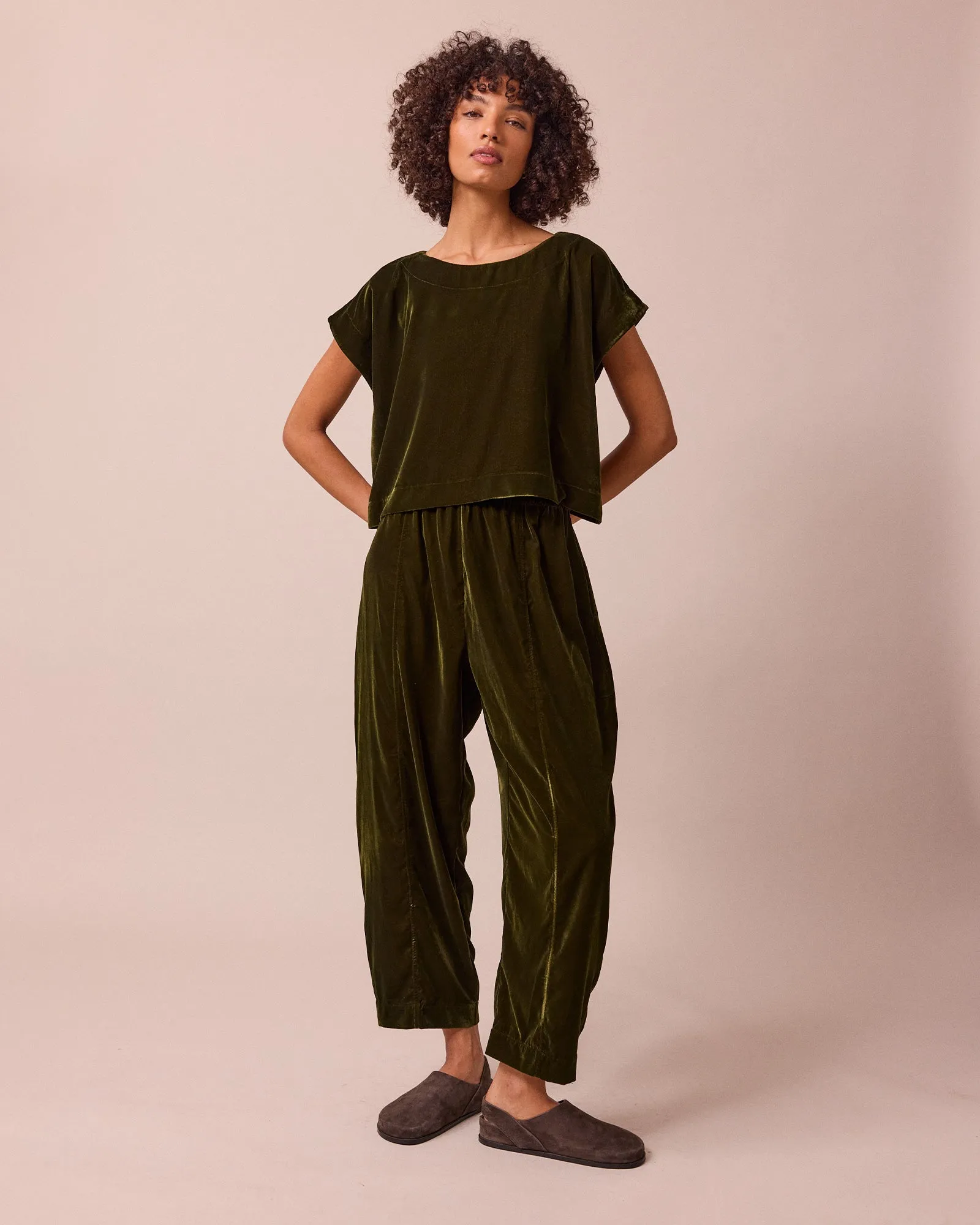 Polly Moss Green Velvet Top sold by Beyond Nine product image thumbnail 2