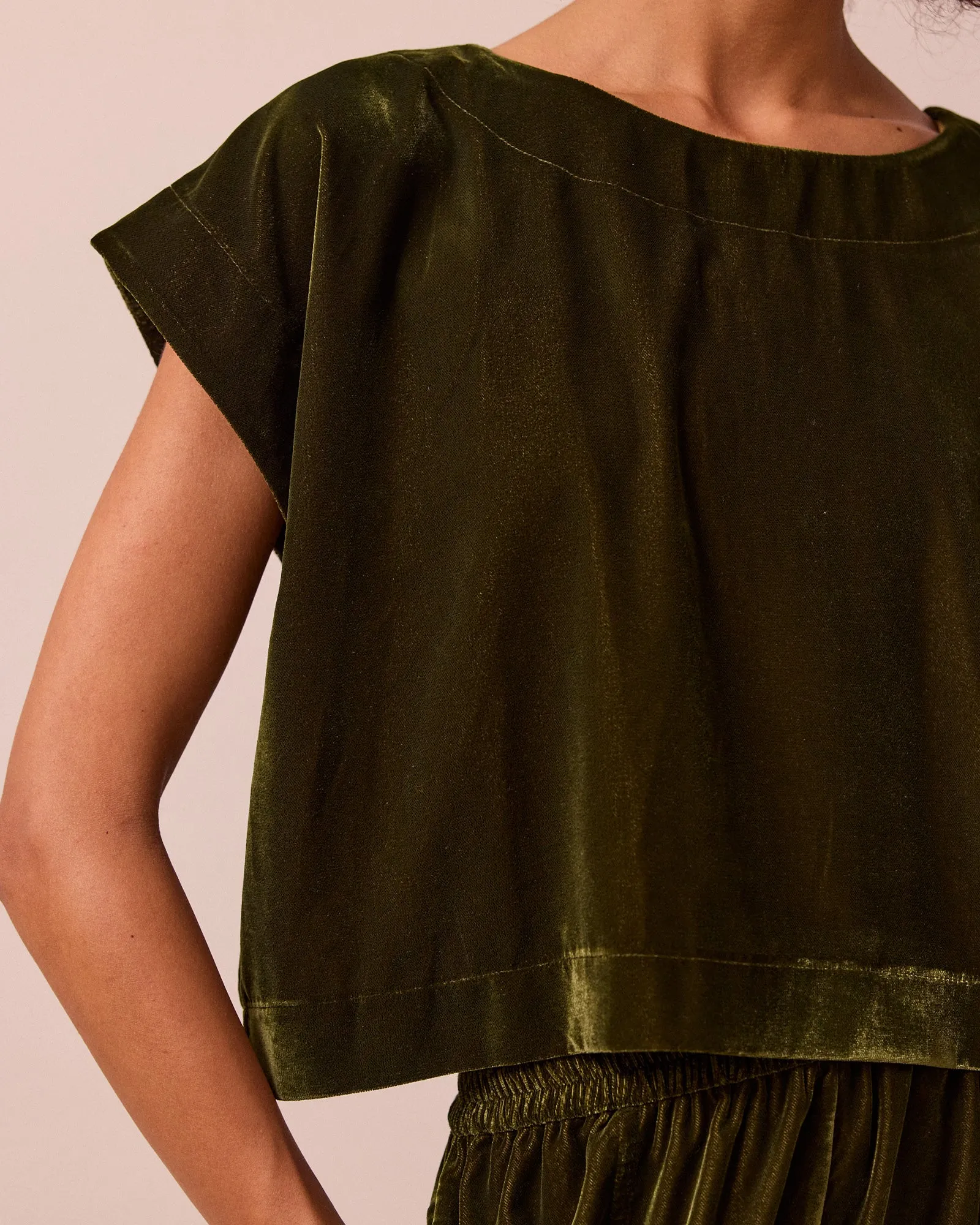 Polly Moss Green Velvet Top sold by Beyond Nine product image thumbnail 3