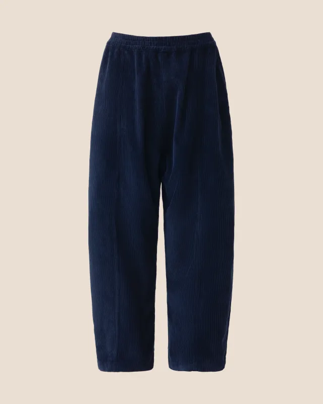 Mabel Navy Cord Trousers sold by Beyond Nine