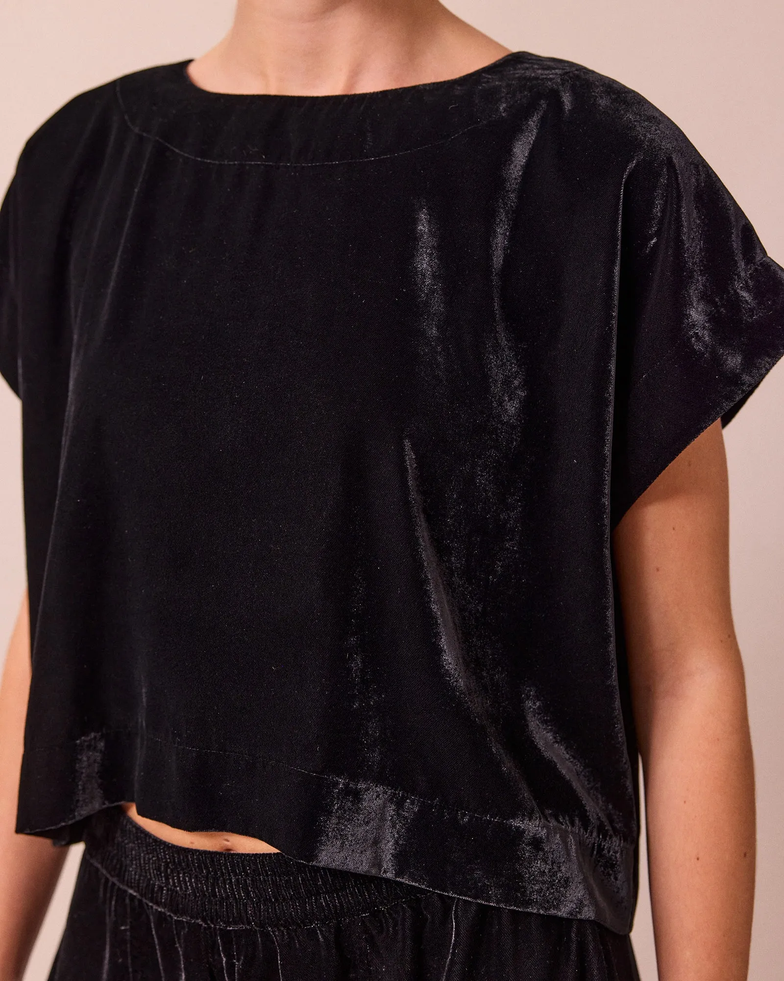 Polly Black Velvet Top sold by Beyond Nine product image thumbnail 4