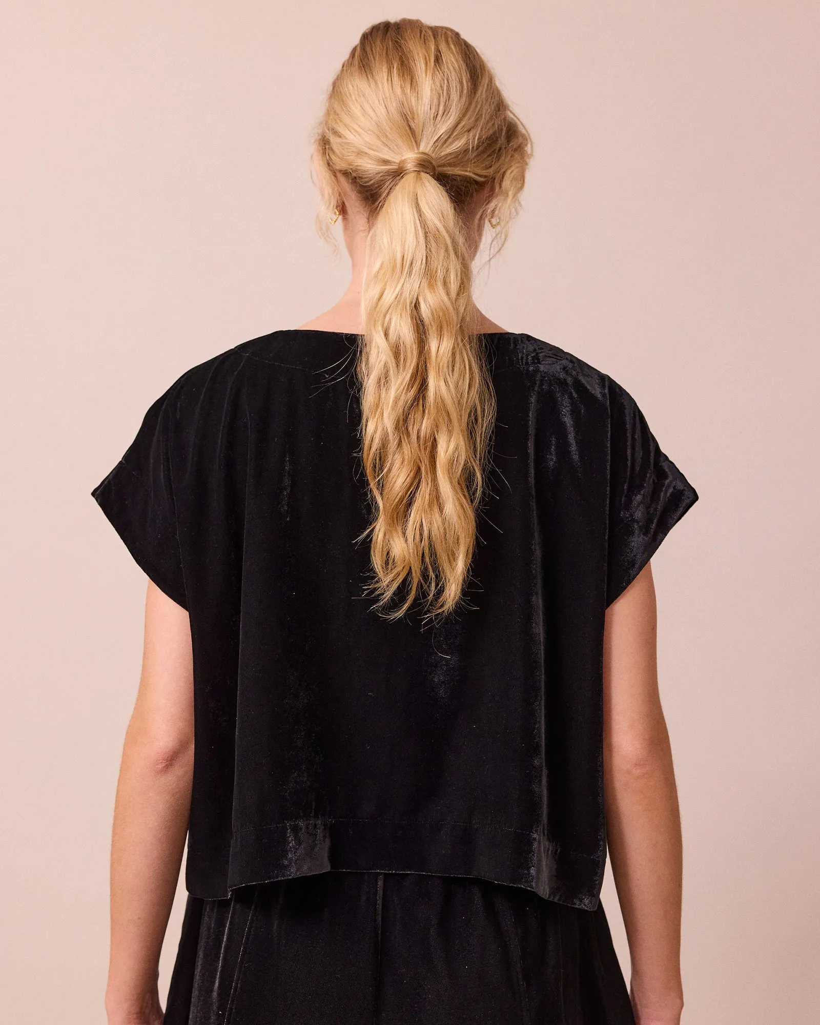 Polly Black Velvet Top sold by Beyond Nine product image thumbnail 3