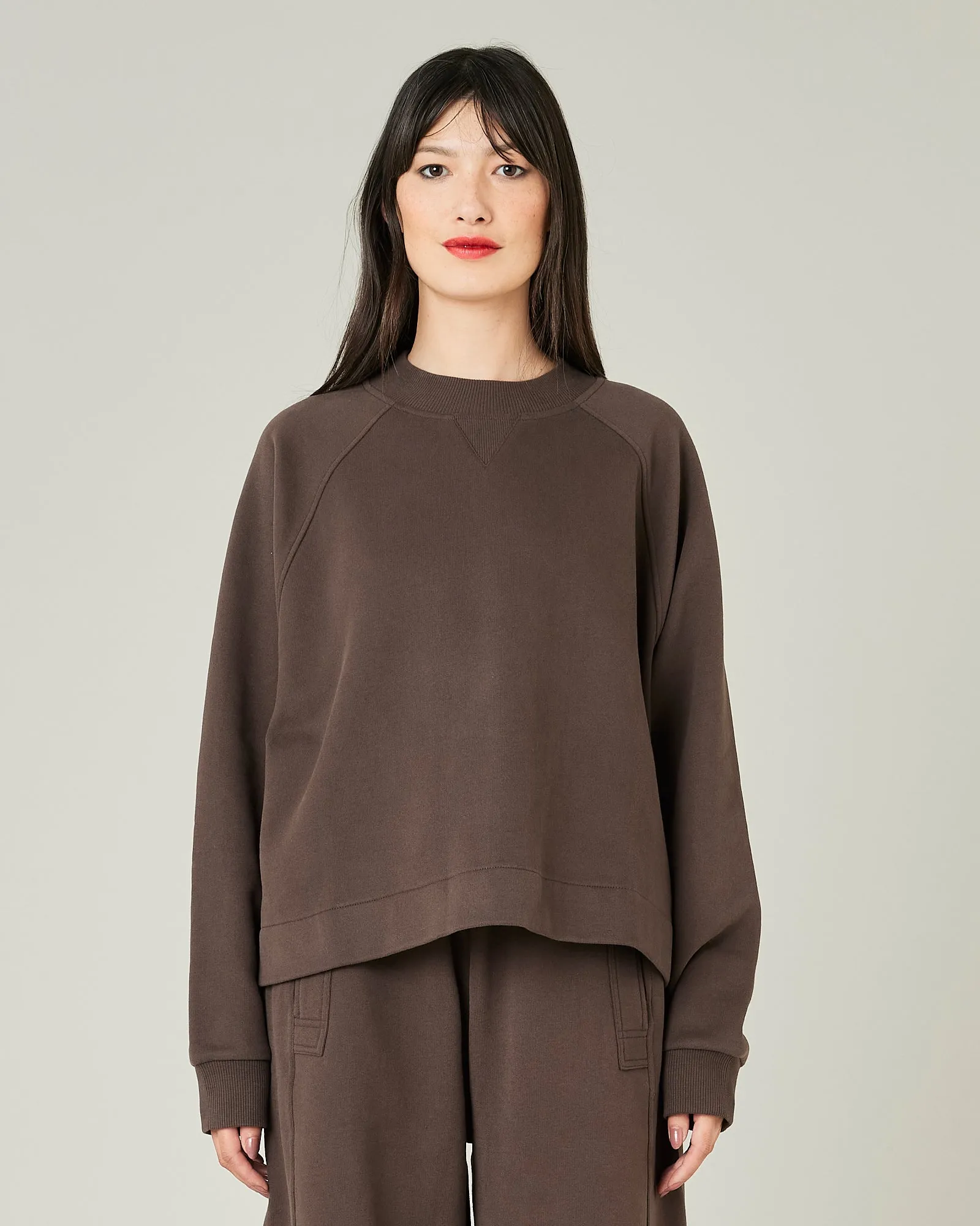 Noa Chocolate Fleeceback Jersey Jumper sold by Beyond Nine