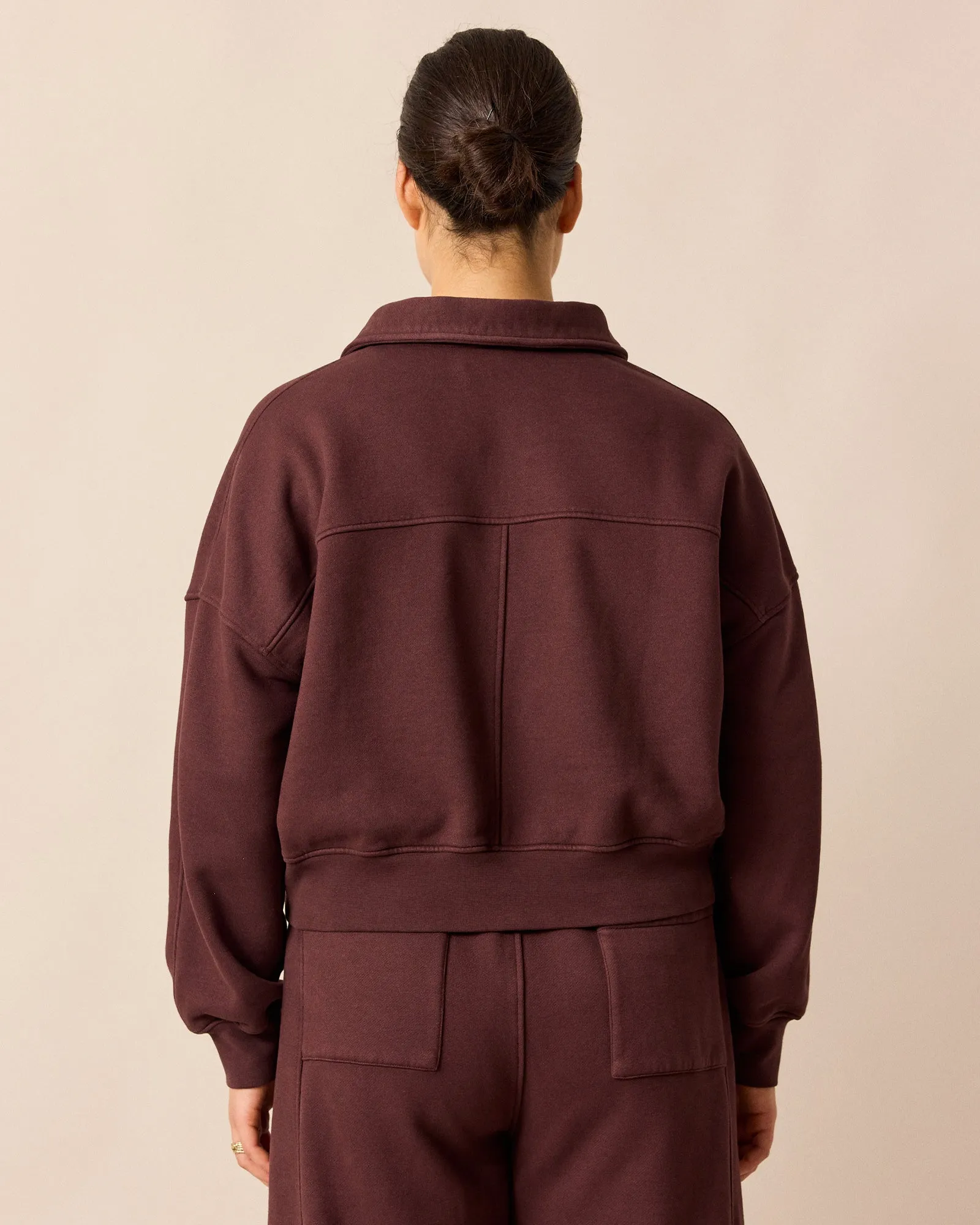 Cleo Burgundy Fleeceback Jersey Jumper sold by Beyond Nine product image thumbnail 5