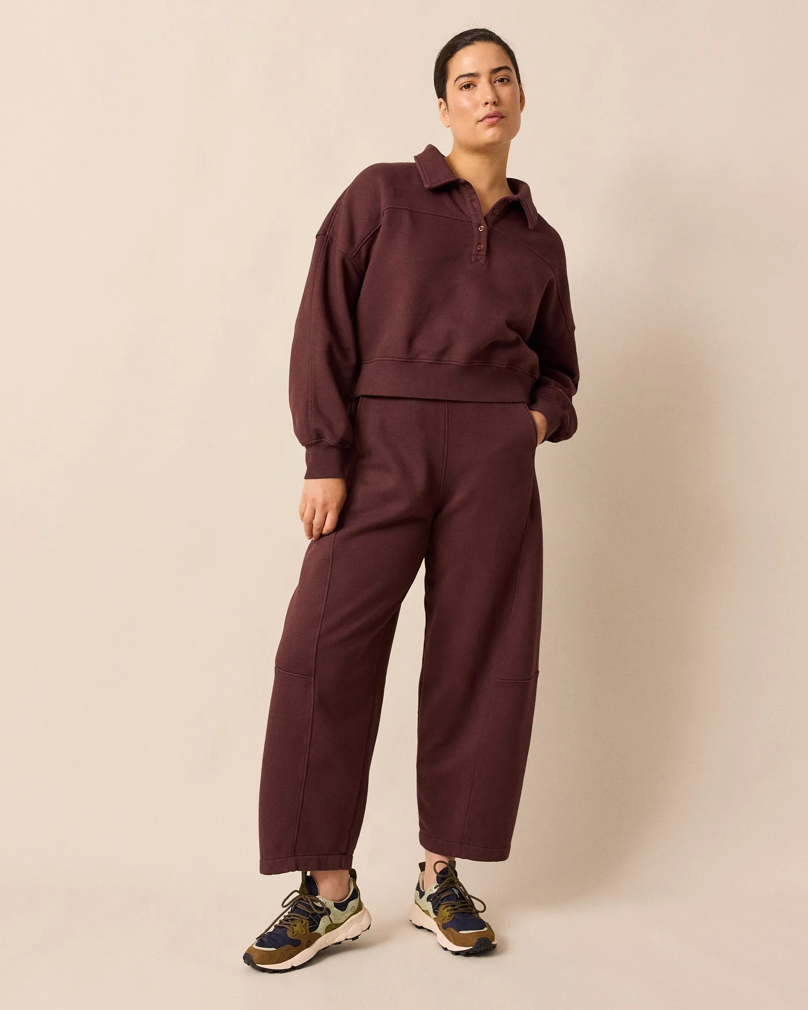 Cleo Burgundy Fleeceback Jersey Jumper sold by Beyond Nine product image thumbnail 2