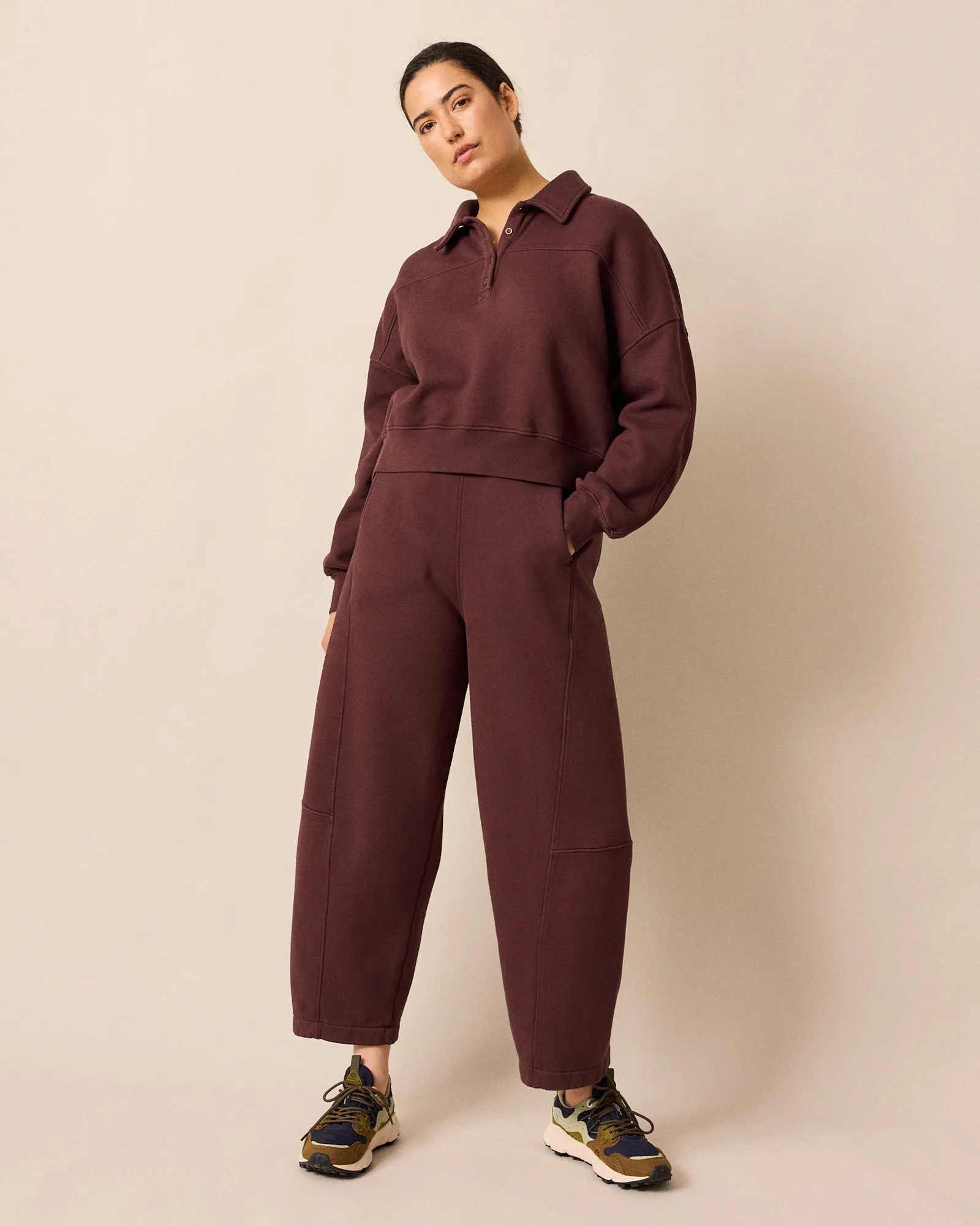 Cleo Burgundy Fleeceback Jersey Jumper sold by Beyond Nine product image thumbnail 4