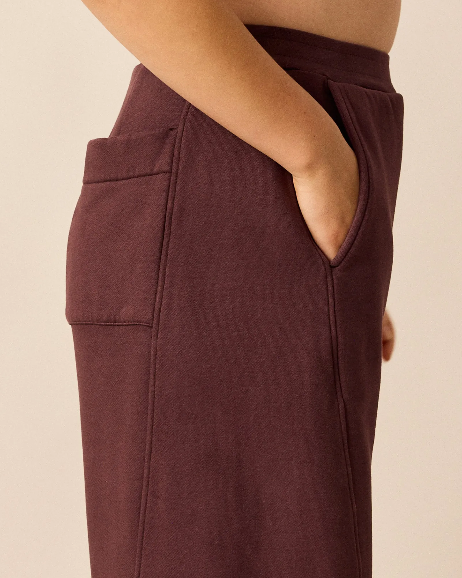 Lyra Burgundy Fleeceback Jersey Trousers sold by Beyond Nine product image thumbnail 4