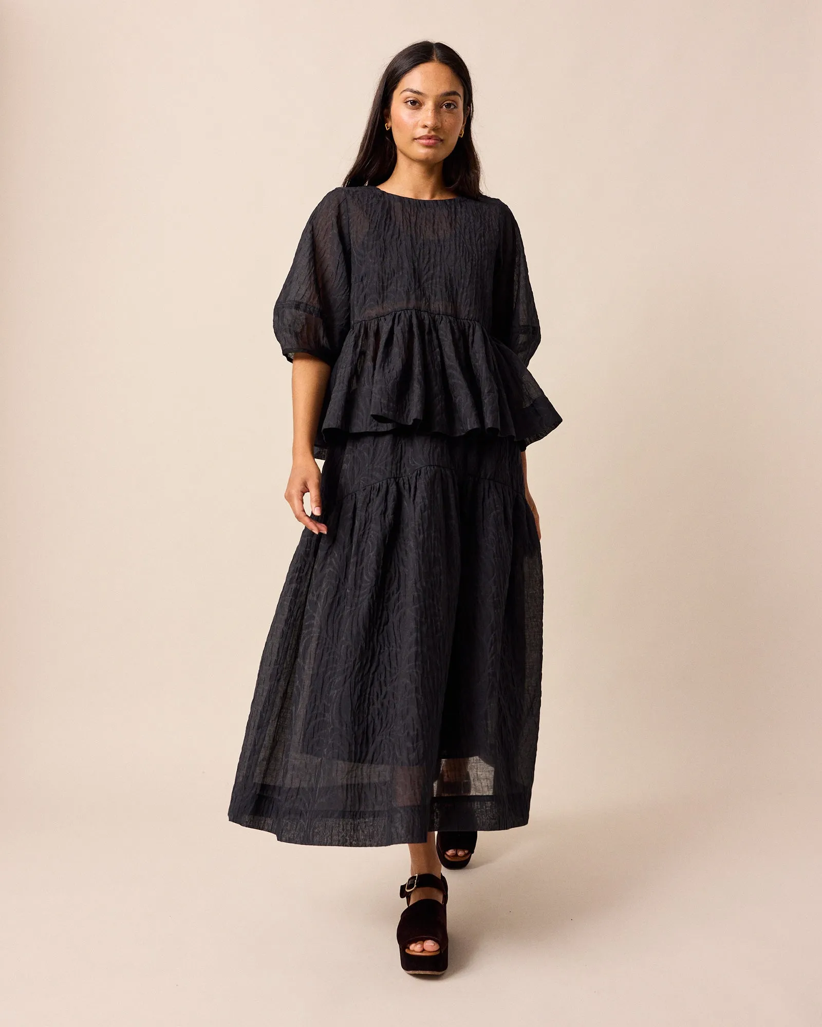 Talia Black Organza Skirt sold by Beyond Nine