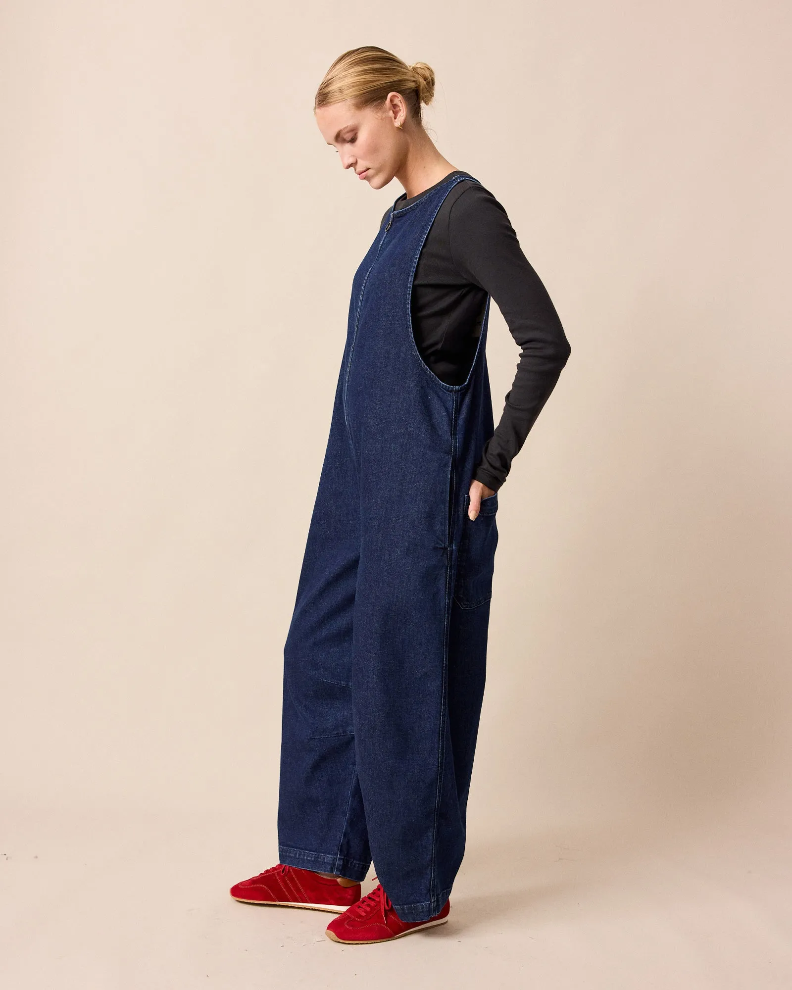 Ada Dark Blue Denim Jumpsuit sold by Beyond Nine product image thumbnail 3