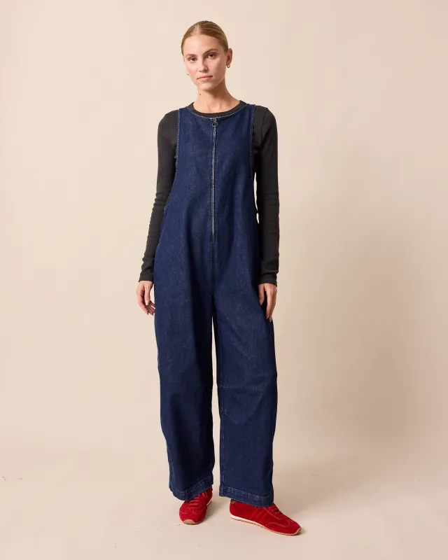 Ada Dark Blue Denim Jumpsuit sold by Beyond Nine