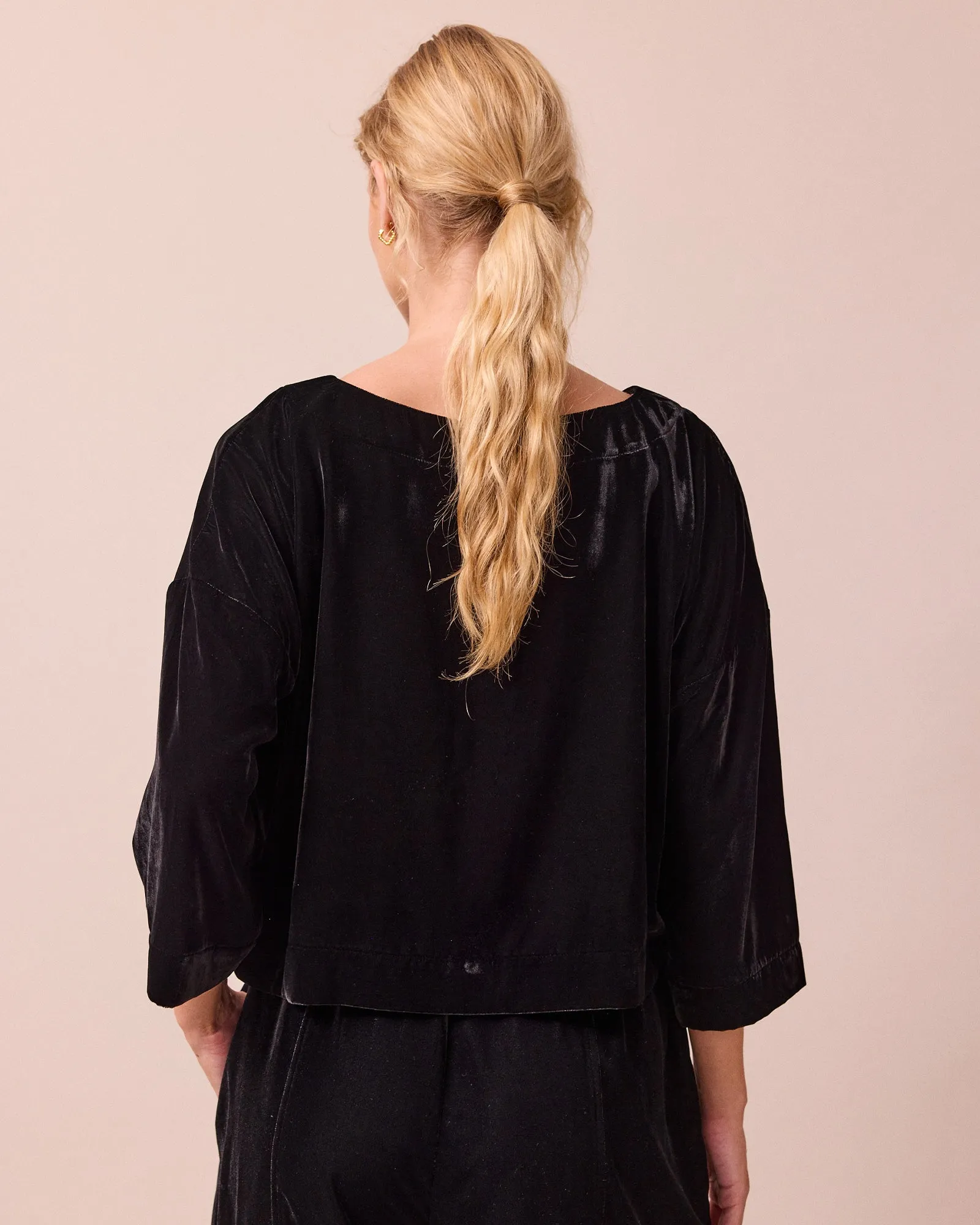 Lily Black Velvet Top sold by Beyond Nine product image thumbnail 4