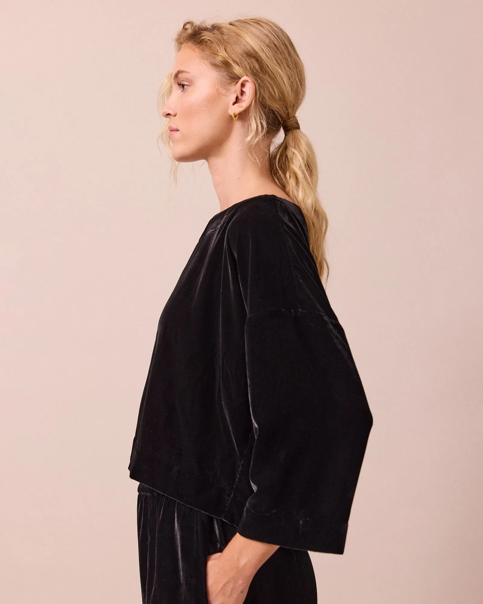 Lily Black Velvet Top sold by Beyond Nine product image thumbnail 3