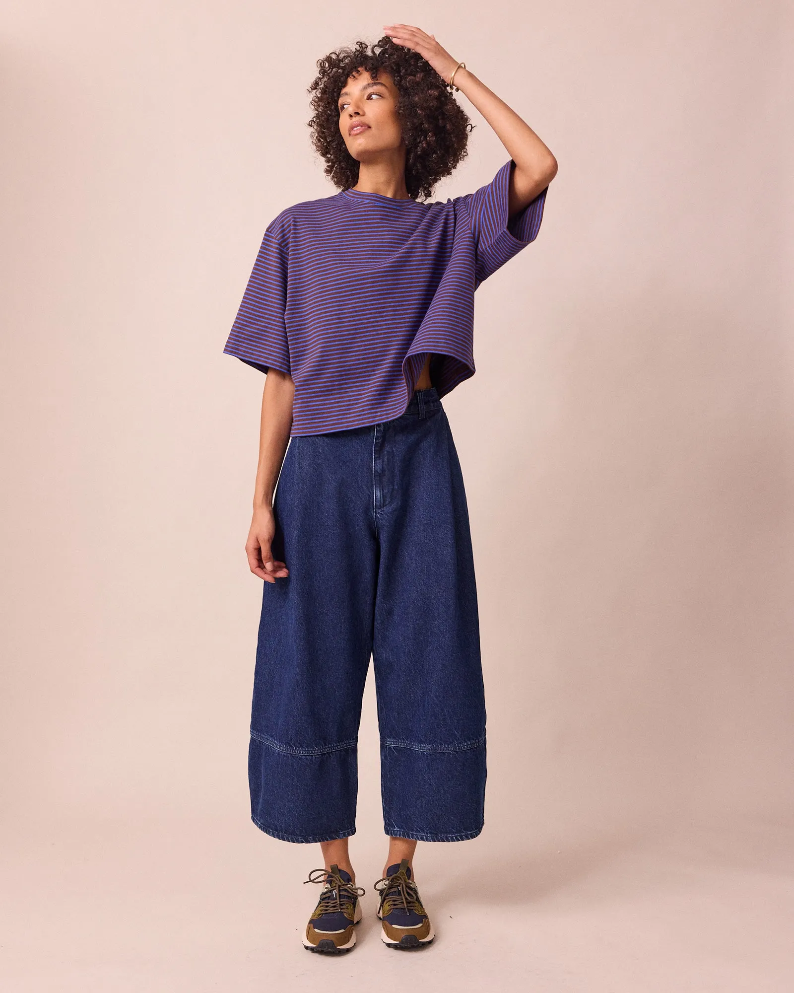 Nova Brown & Blue Stripe Jersey T-Shirt sold by Beyond Nine product image thumbnail 2