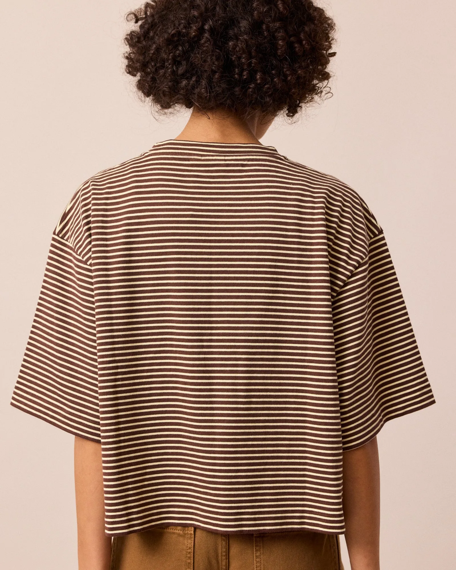 Nova Brown & Butter Stripe Jersey T-Shirt sold by Beyond Nine product image thumbnail 4