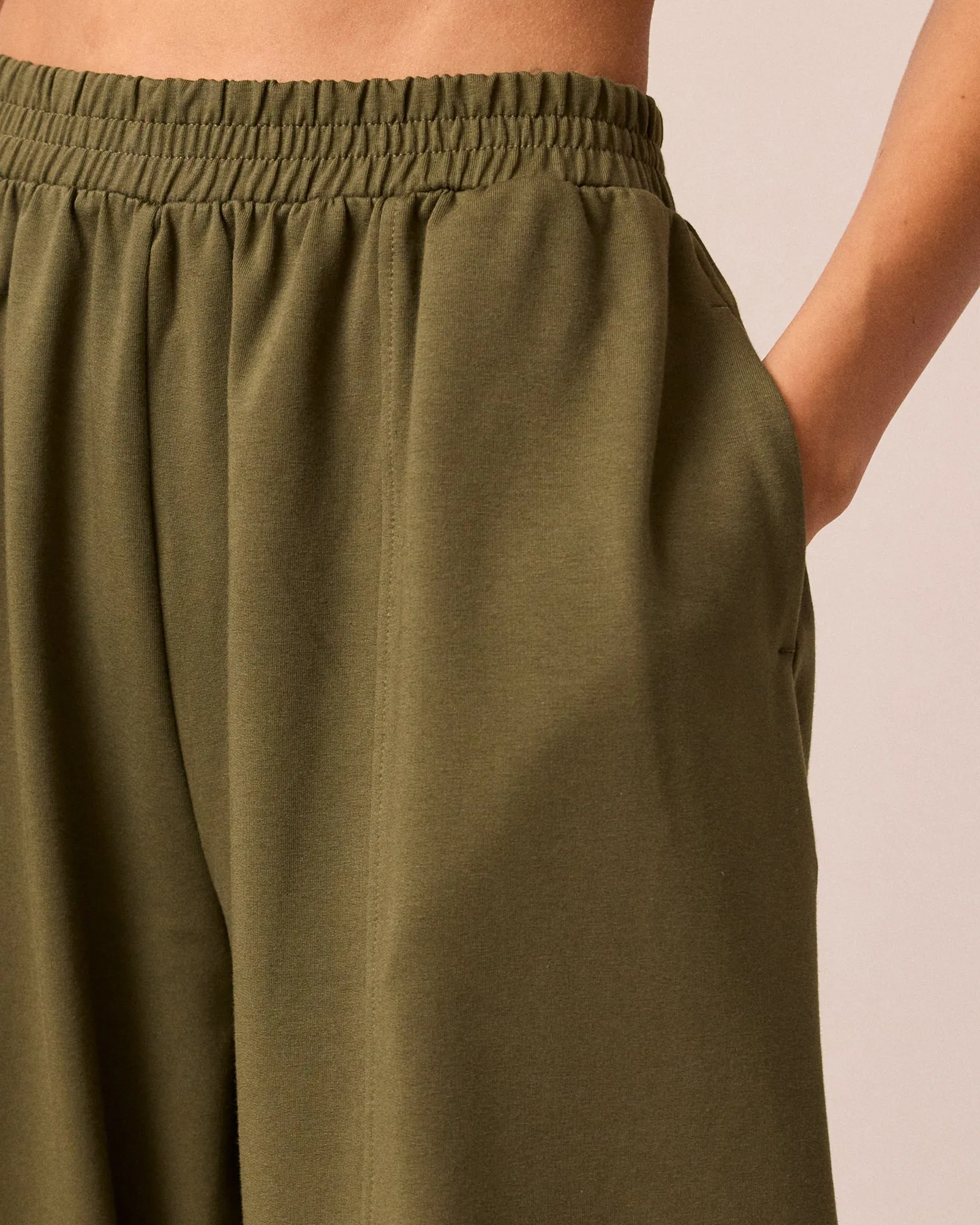 Mabel Light Olive Jersey Trousers sold by Beyond Nine product image thumbnail 4