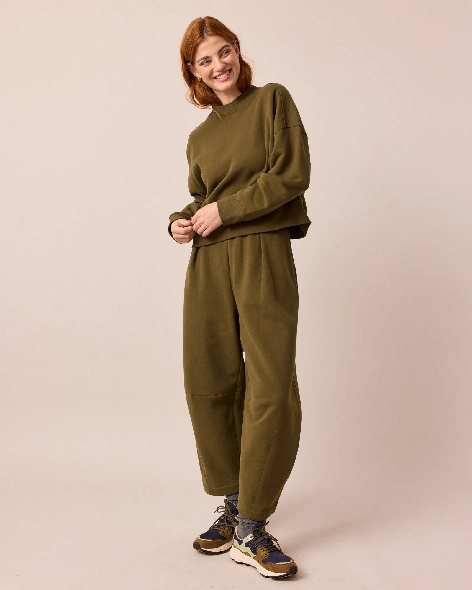 Daisy Earth Green Fleeceback Jersey Trousers sold by Beyond Nine product image thumbnail 3