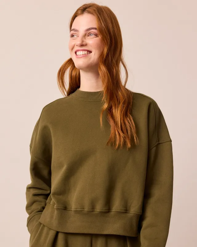 Eden Earth Green Fleeceback Jersey Jumper sold by Beyond Nine