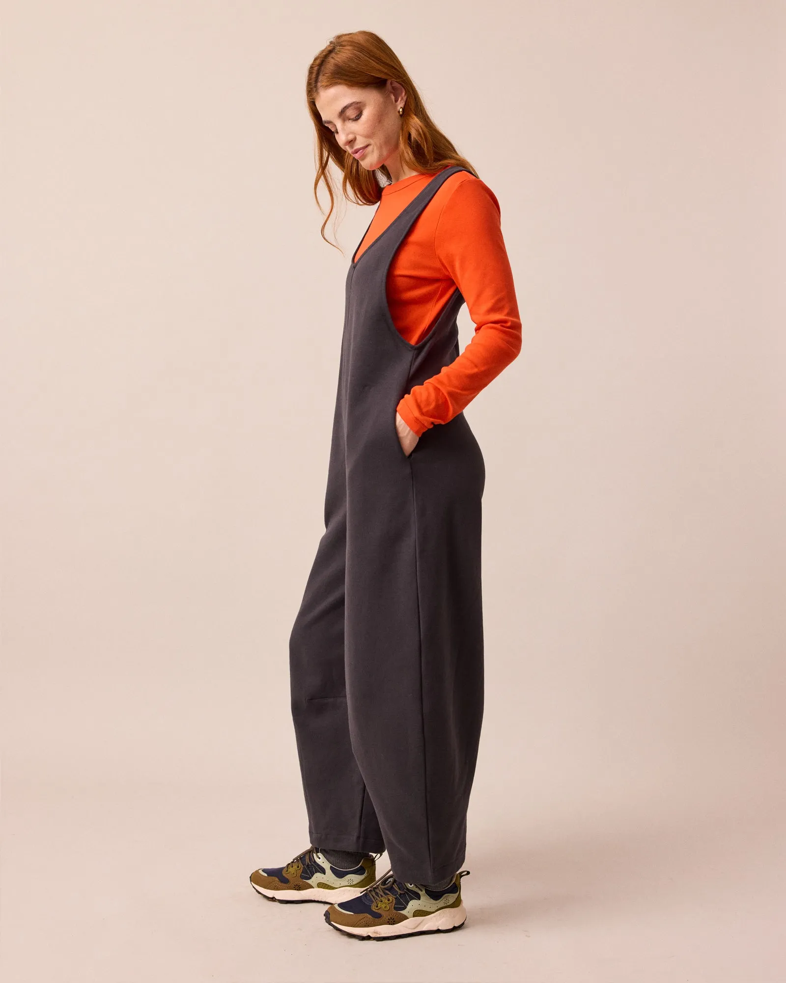 Clover Organic Cotton Jersey Jumpsuit - Slate sold by Beyond Nine product image thumbnail 2