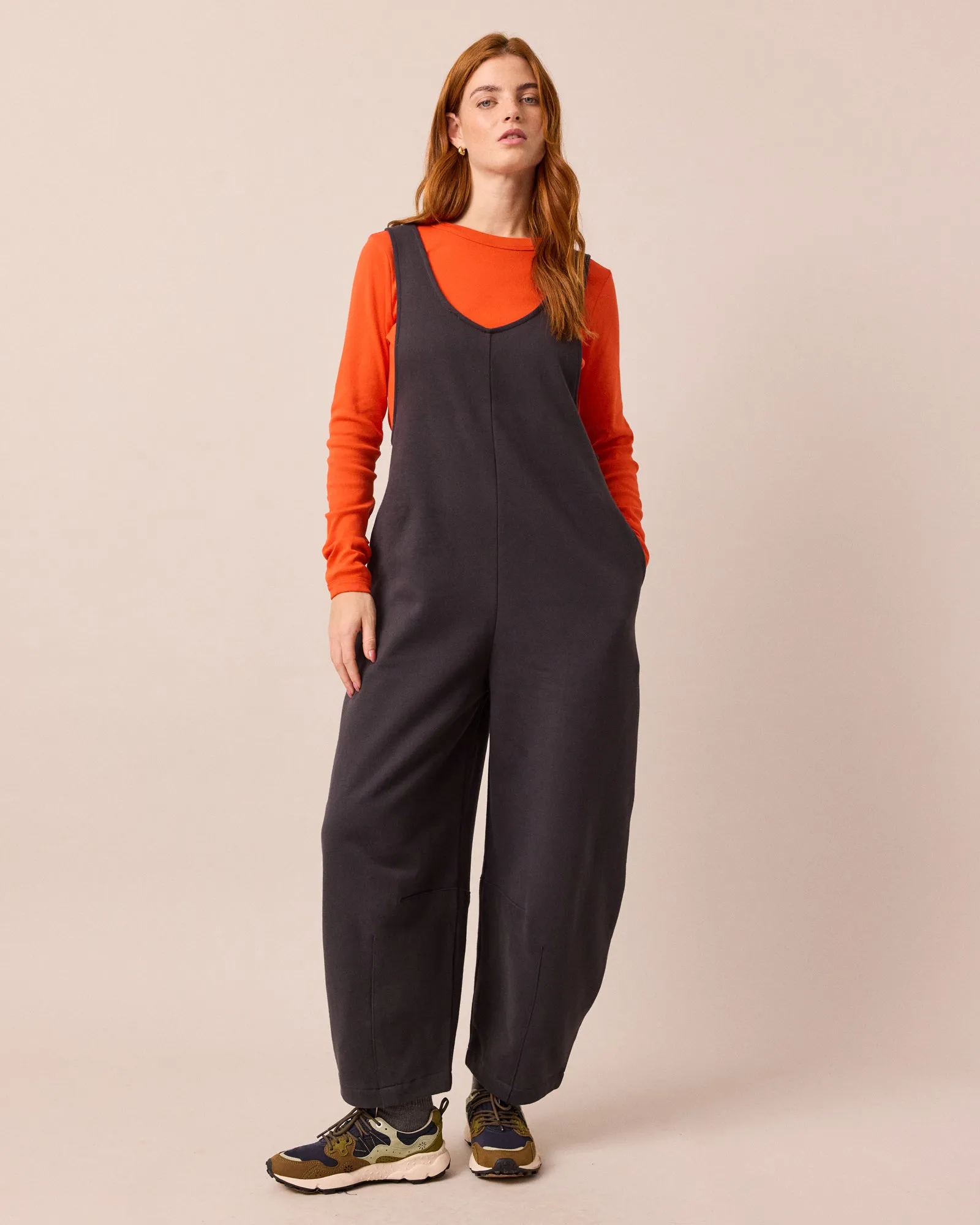 Clover Organic Cotton Jersey Jumpsuit - Slate sold by Beyond Nine