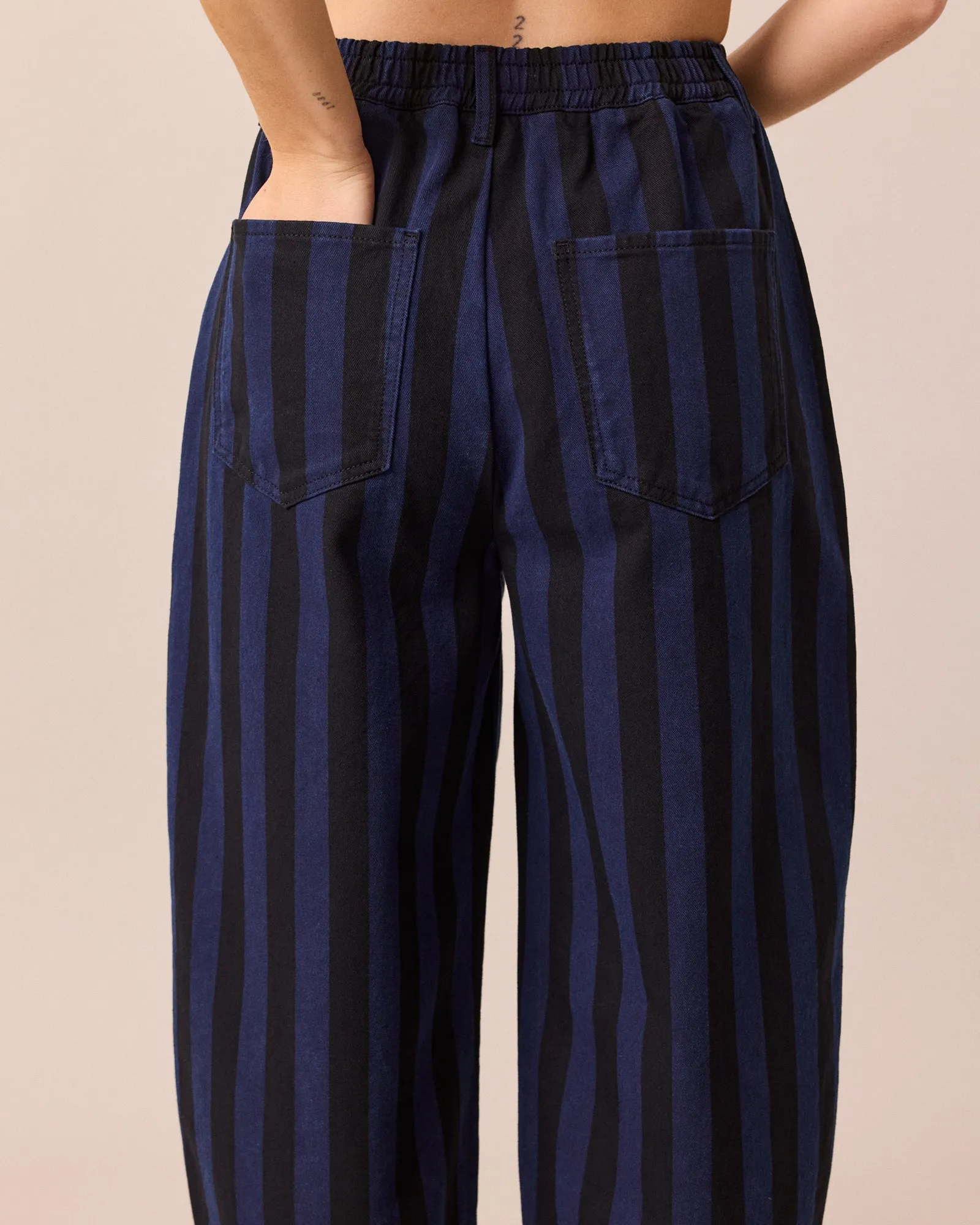 Remi Blue & Black Stripe Denim Jeans sold by Beyond Nine product image thumbnail 4