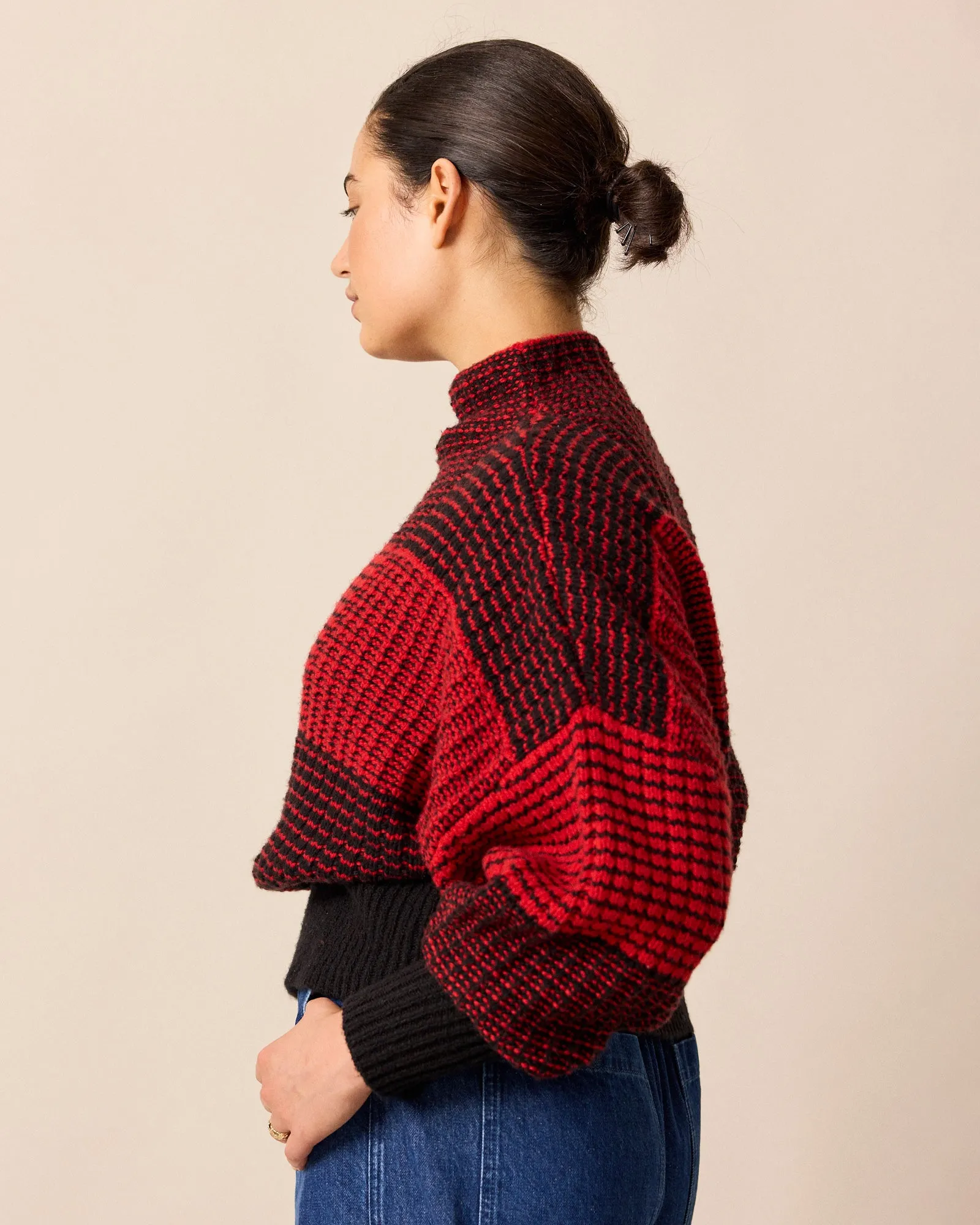 Chelsea Red & Black Check Knitted Jumper sold by Beyond Nine product image thumbnail 4