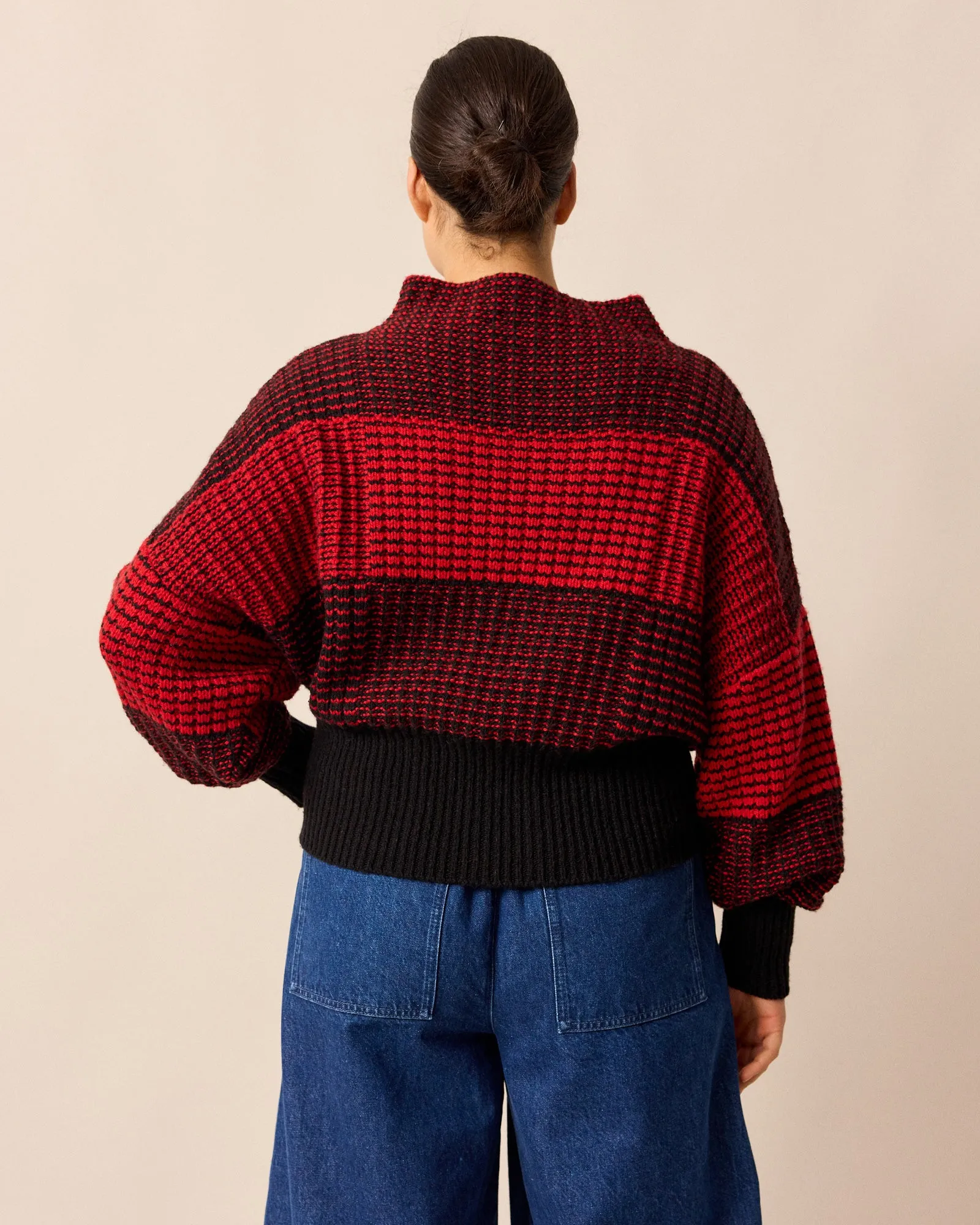 Chelsea Red & Black Check Knitted Jumper sold by Beyond Nine product image thumbnail 5