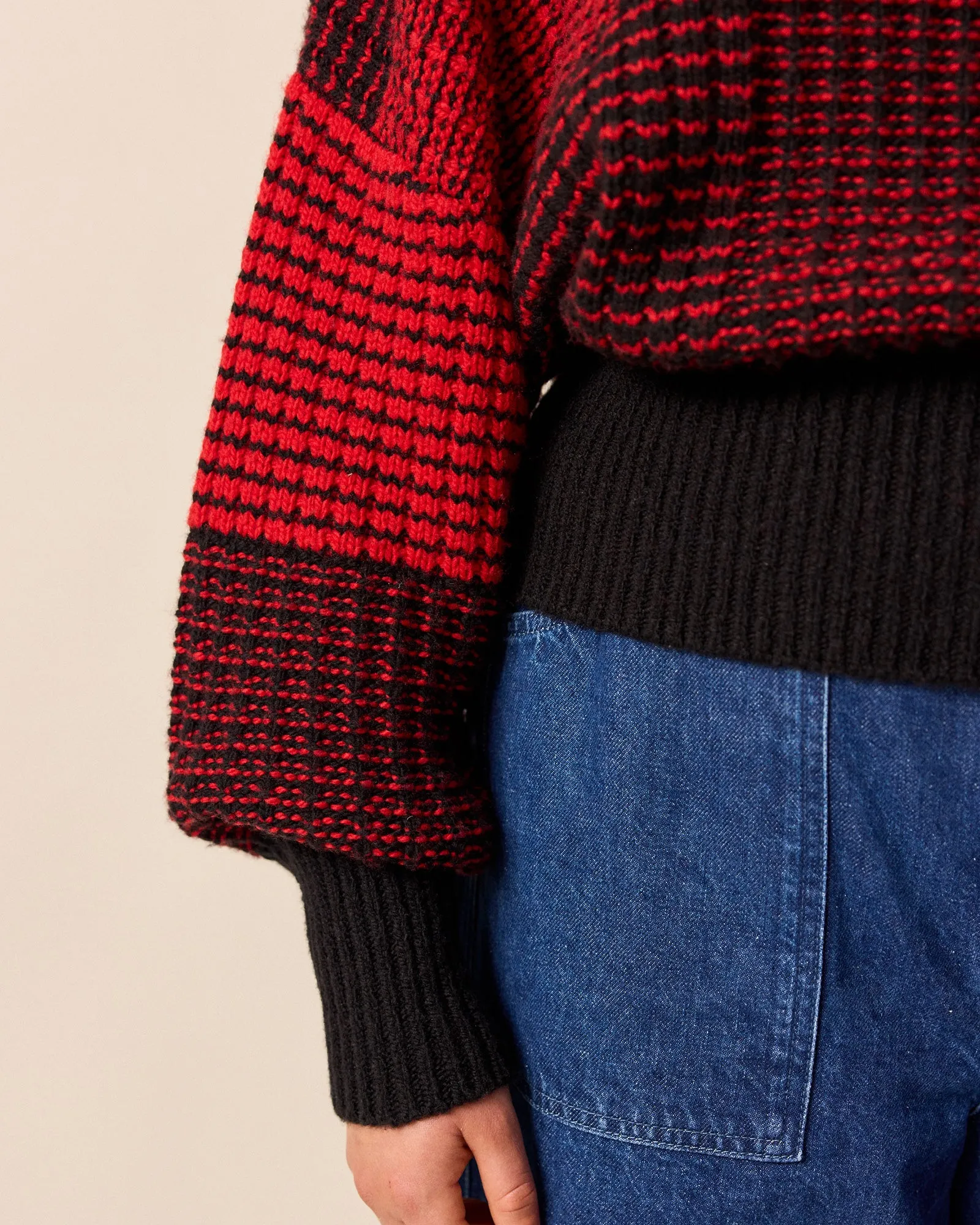Chelsea Red & Black Check Knitted Jumper sold by Beyond Nine product image thumbnail 3