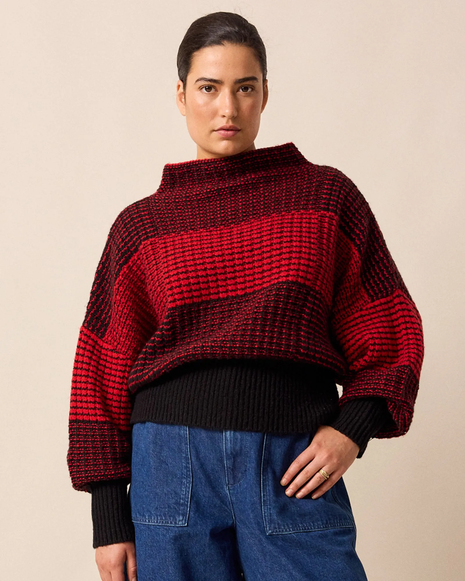 Chelsea Red & Black Check Knitted Jumper sold by Beyond Nine