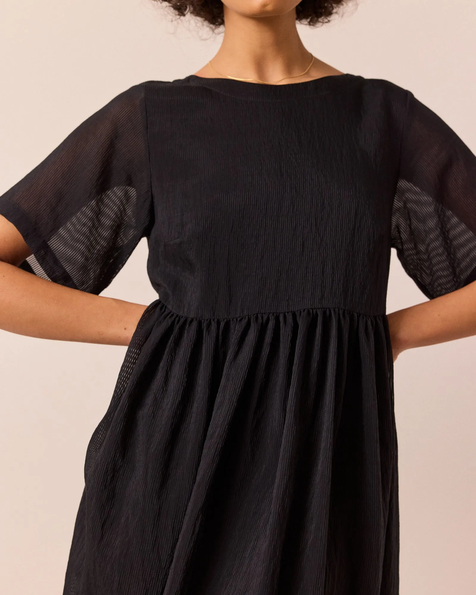 Verona Black Sheer Stripe Dress sold by Beyond Nine product image thumbnail 2