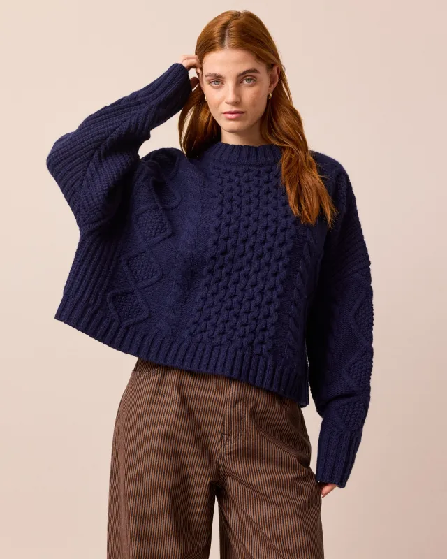 Carly Navy Knitted Jumper sold by Beyond Nine