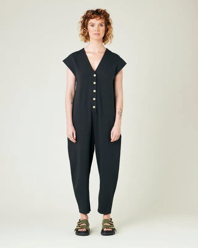 Frankie Slate Cotton Jersey Jumpsuit sold by Beyond Nine