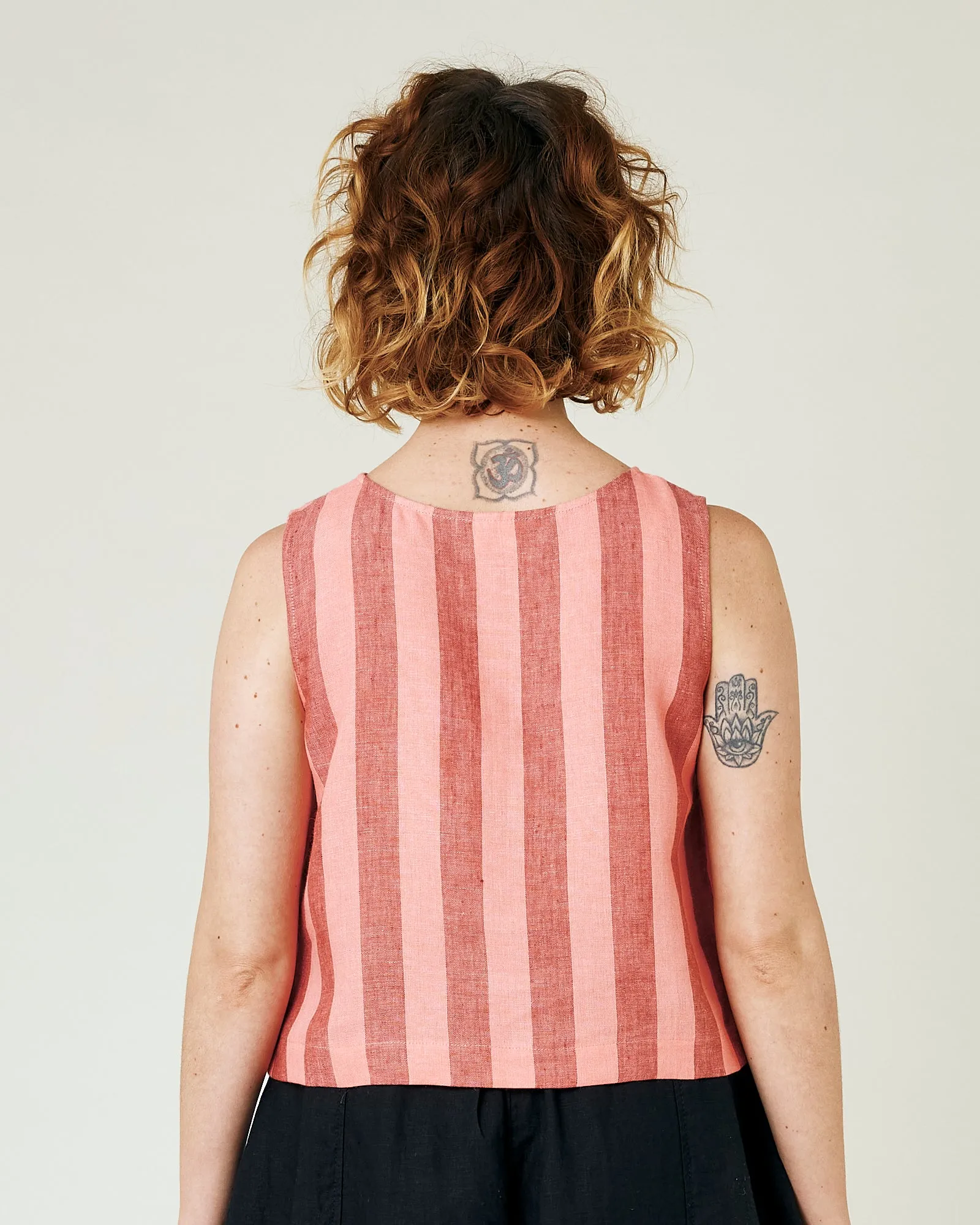 Esme Blush Stripe Linen Top sold by Beyond Nine product image thumbnail 3