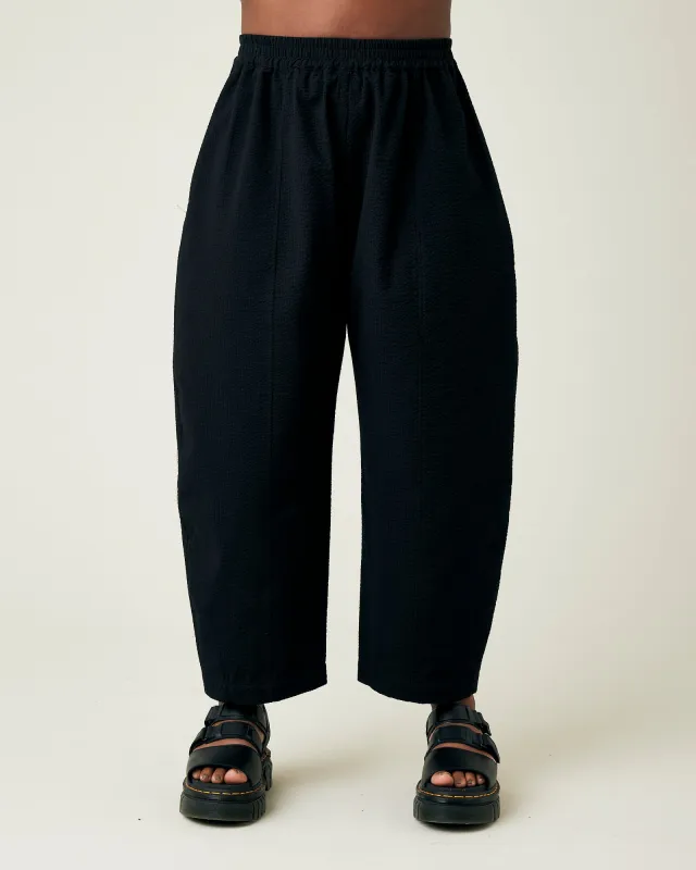 Mabel Black Seersucker Trousers sold by Beyond Nine