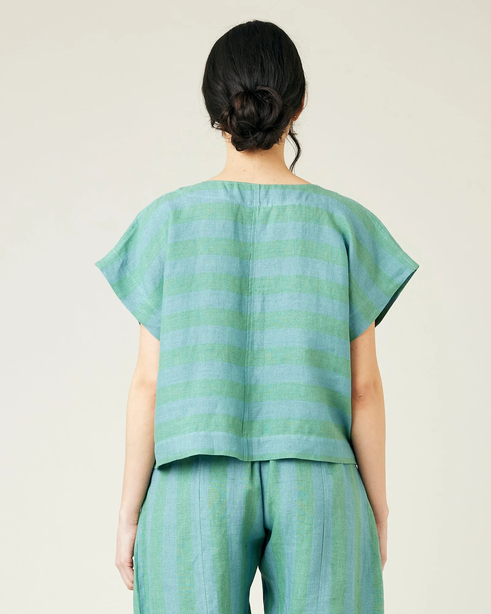 Polly Ocean Stripe Linen Top sold by Beyond Nine product image thumbnail 3