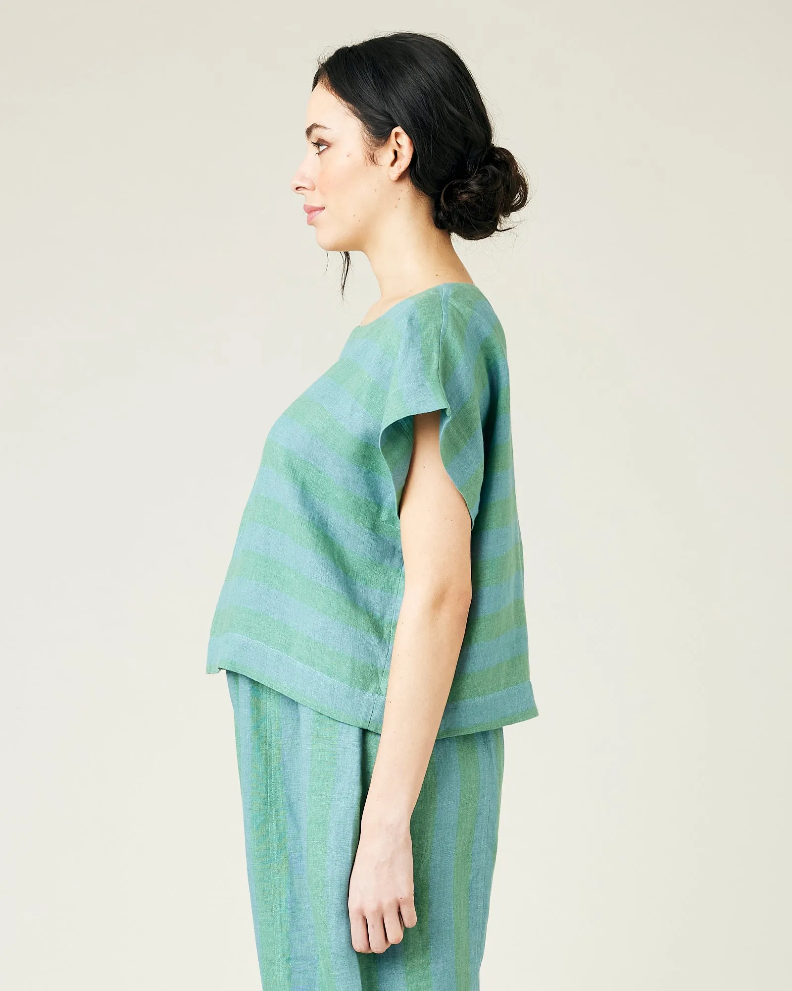 Polly Ocean Stripe Linen Top sold by Beyond Nine product image thumbnail 2