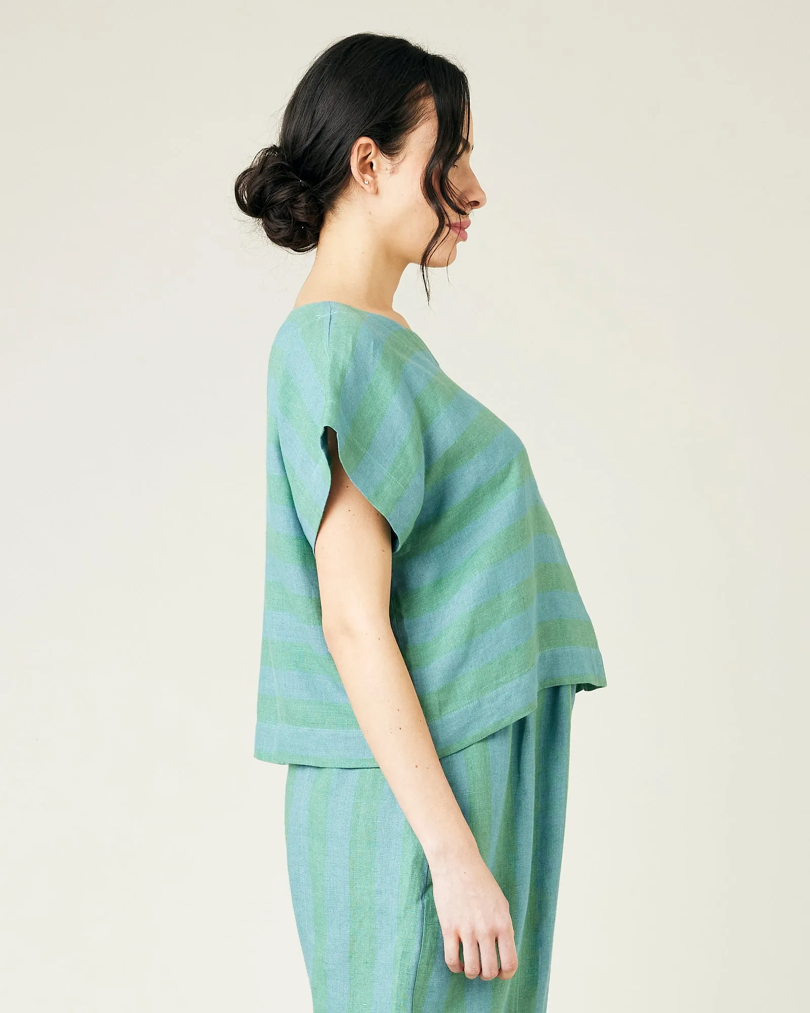 Polly Ocean Stripe Linen Top sold by Beyond Nine product image thumbnail 4