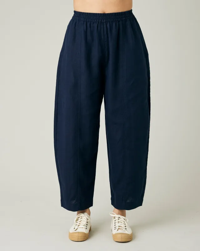 Mabel Navy Linen Trousers sold by Beyond Nine