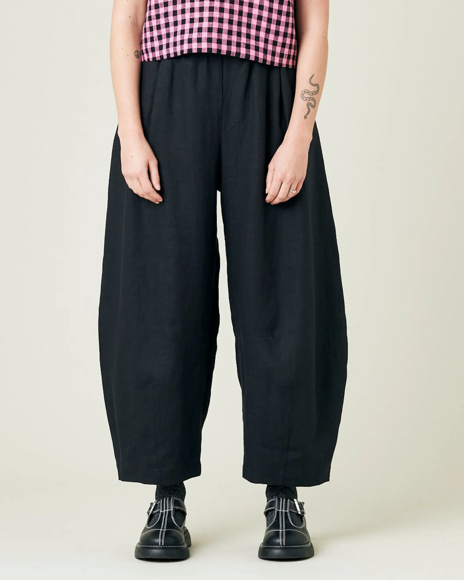 Daisy Black Linen Trousers sold by Beyond Nine