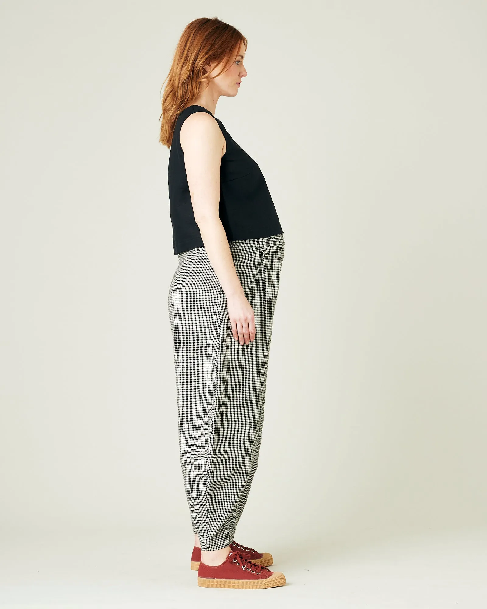 Daisy Black & Stone Micro Gingham Linen Trousers sold by Beyond Nine product image thumbnail 5