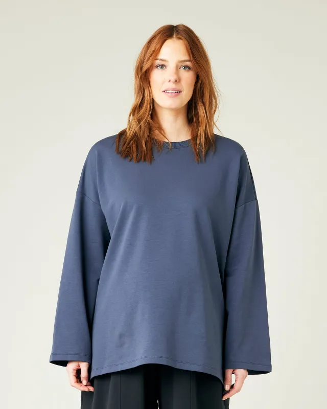 Huxley Storm Blue Cotton Jersey Top sold by Beyond Nine